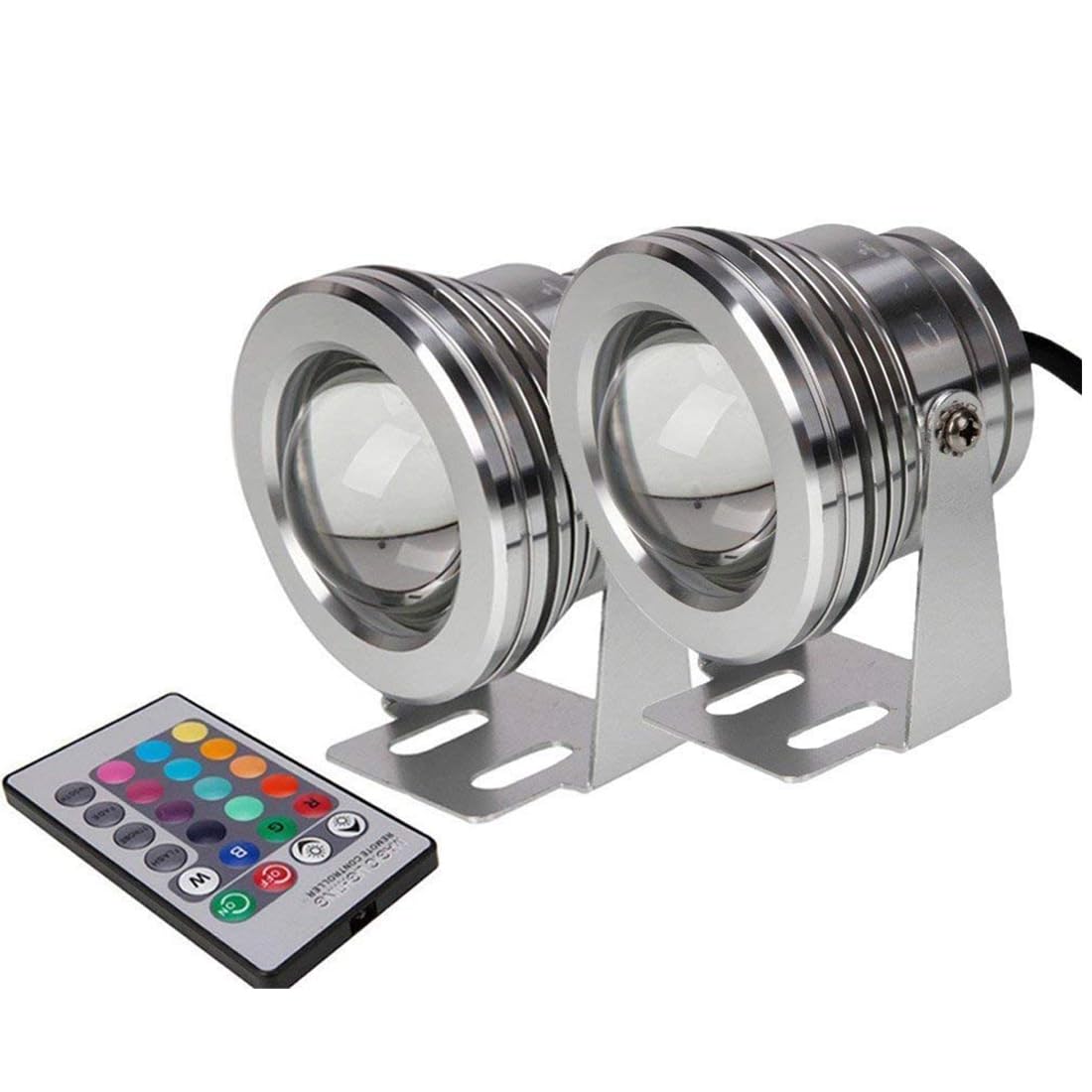 2PCS 水中噴水ライト7色10W RGB 1000LMプール池水族館LEDライトランプIP67