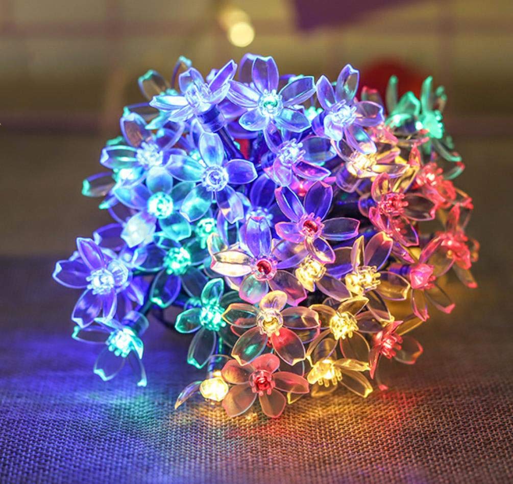 ストリングライト ソーラー イルミネーションライト 桜 7.5M50電球 2組合計100球 LED 屋外 ガーデンライト 8モード 防水 クリスマスライト 飾りライト