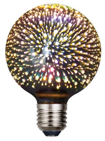 G95 3W（30W形相当）LED フィラメント電球 3D 花火型 E26口金 2700K電球色 レトロエジソン クリアガラス 一般電球・全方向タイプ 調光器非対応 (G95)