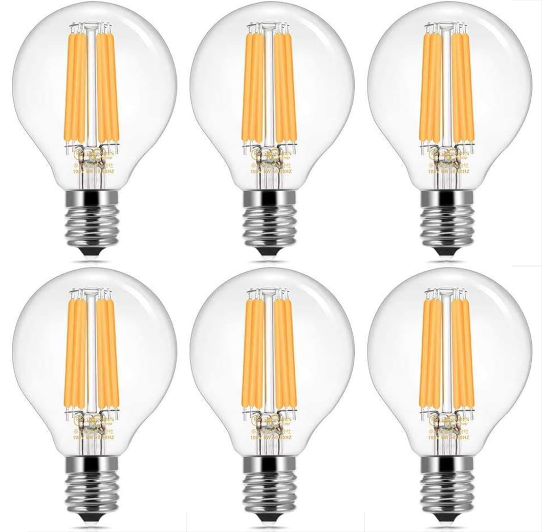 LED白熱電球 E17口金 60W形好いかげんに 白熱電球色 G50 繊維白熱電球 全道のり シャンデリヤ用 エジソン白熱電球 せつ然たる白熱電球 調光器相応う 密閉形物の具相応う 6個入 インテリア・寝具・収納-LED電球