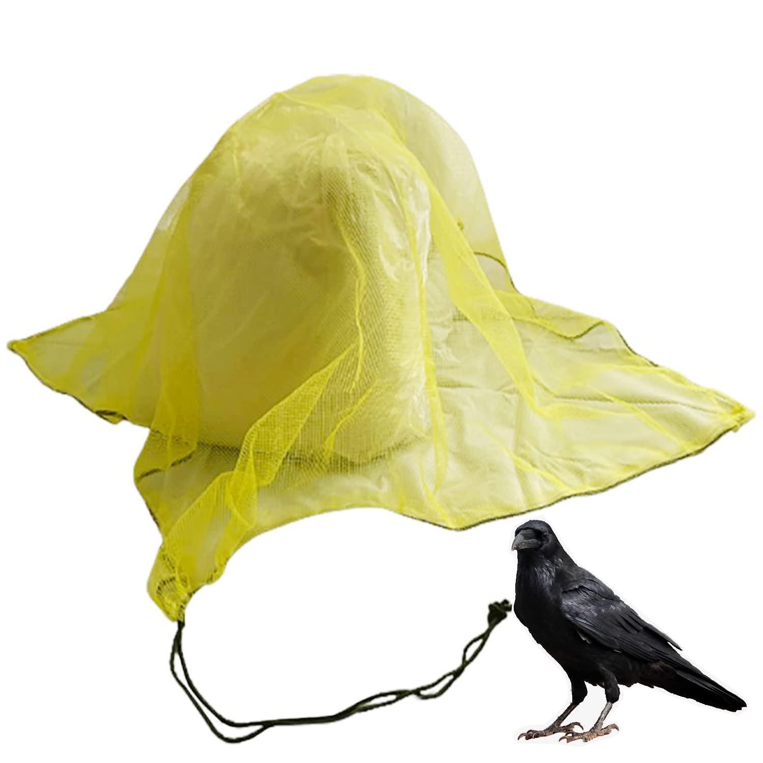 ごみネット カラスよけネット カラス避け網 からす対策 鳥よけネット 4mm細かい網目 ゴミ置き場 ゴミ出し 防鳥対策 折り畳み 強風耐え 便利 設置簡単 カラス、鳥、鳩、犬、ネコ イエロー (1.5m*1.5m)
