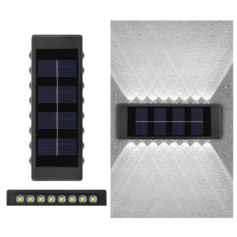ソーラーライト センサーライト led 街灯 屋外 投光器 太陽光発電 装飾ライト 自動点灯 暖色系 超明るい IP65防水 電気代不要 省エネ アウトドア 照明ライト 玄関 (暖色光, 8LED)