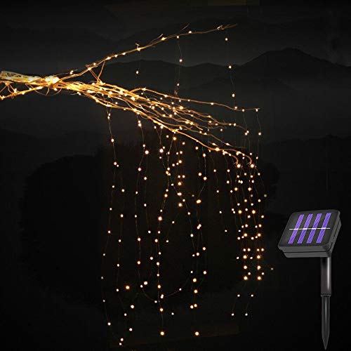 イルミネーションライト led ストリングライト USB充電式 クリスマス パーティー 結婚式 誕生日 飾りライト フェアリーライト 点滅ライト 銅線 ワイヤーライト 電飾 室内室外 リモコン付き 防水 電球色 2M 10ストランド 200Leds
