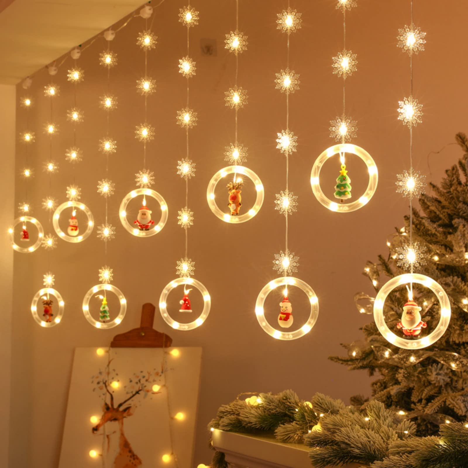 クリスマスライト ストリングライト クリスマスイルミネーション クリスマスツリーライト リモコン付 8種類の照明モード 屋内屋外兼用 クリスマス 飾り led 防水 イルミネーションライト (星)