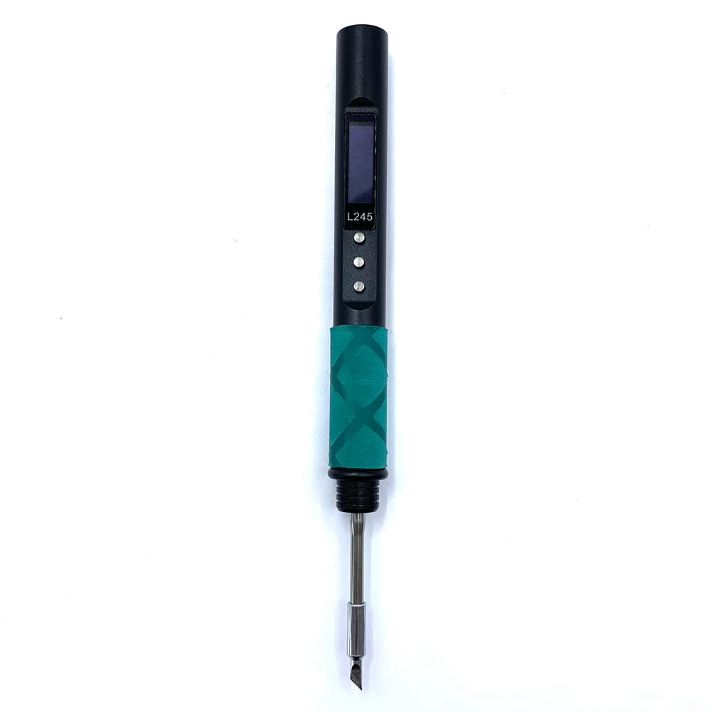 L245 65Wデジタルはんだ付けペン ポータブル電気はんだごてアルミニウム合金CNCシェル PD Type-C 245用 ブラック｜明金万代