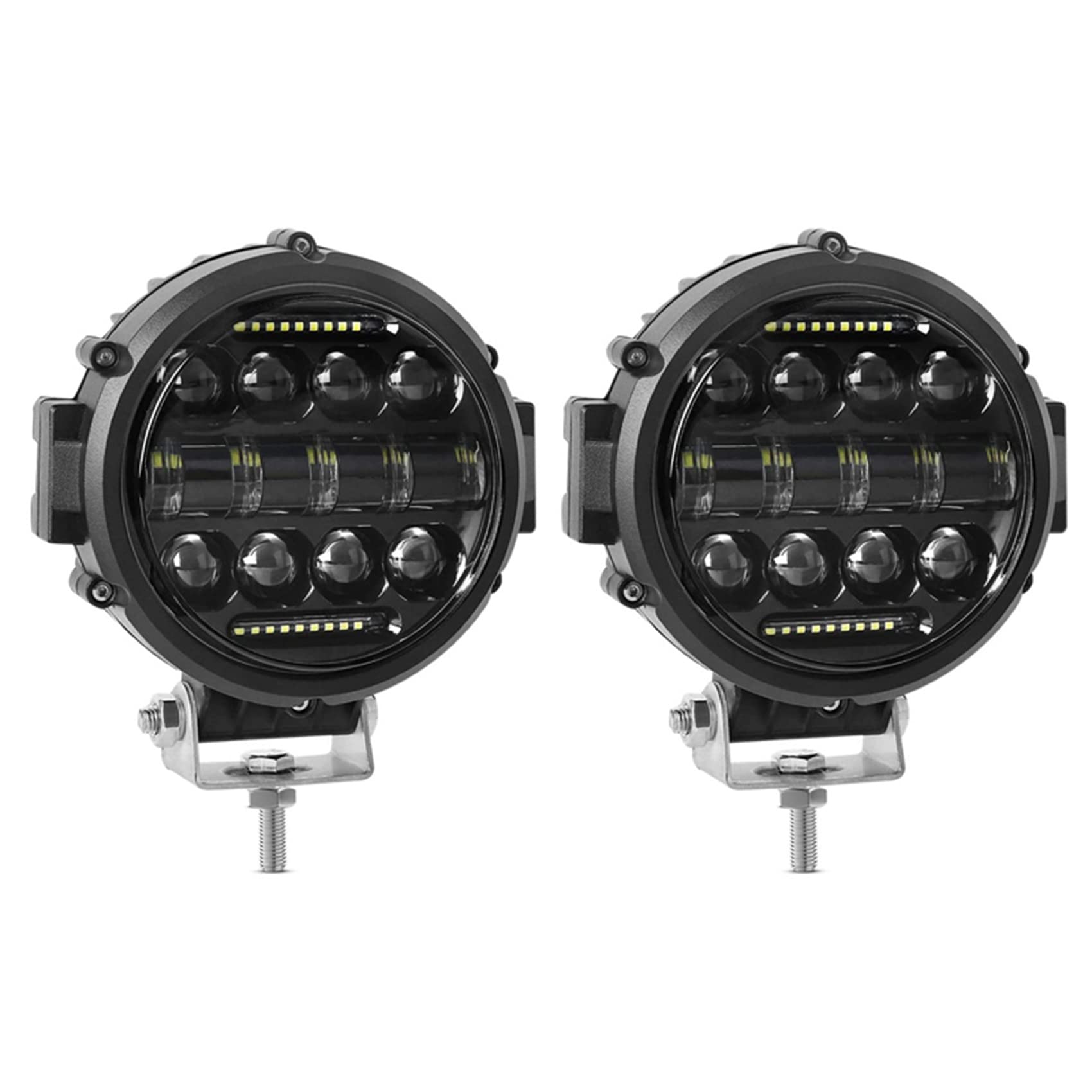 2X ラウンドLED細工物ともし火、60Wフラッドスポット、ジャズバンド光線LEDともし火、デイタイムランニングライト