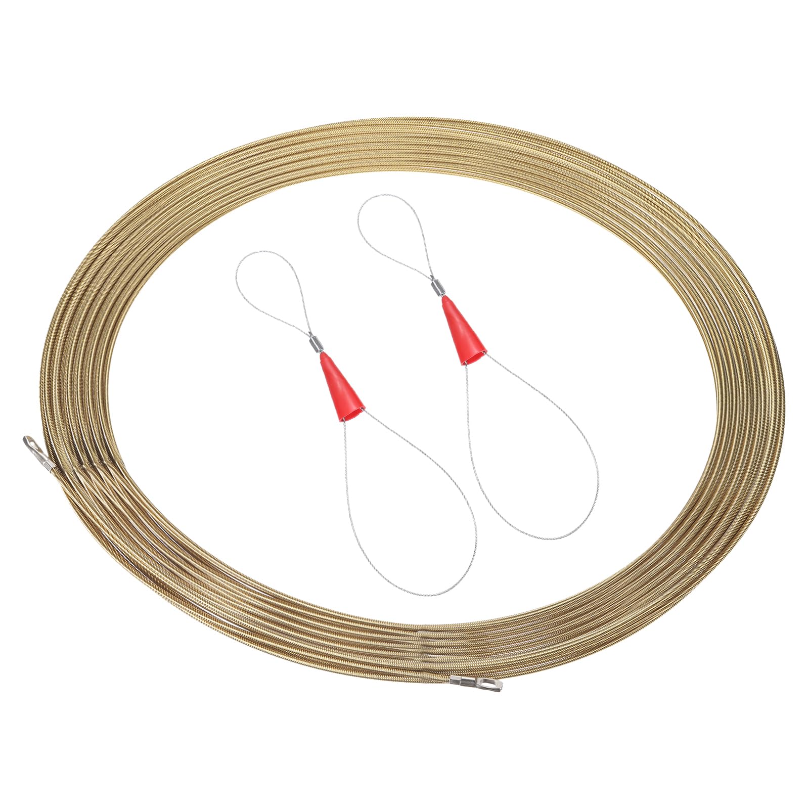 T 電話線スレッドワイヤープーラー 30m/98.4Ft長の明かり工事用ワイヤーファスナーデバイス 4粍/0.16\"差しわたし 右角導管壁拡張スロット用 黄色（2本の鉄条馬具付き添い人）"