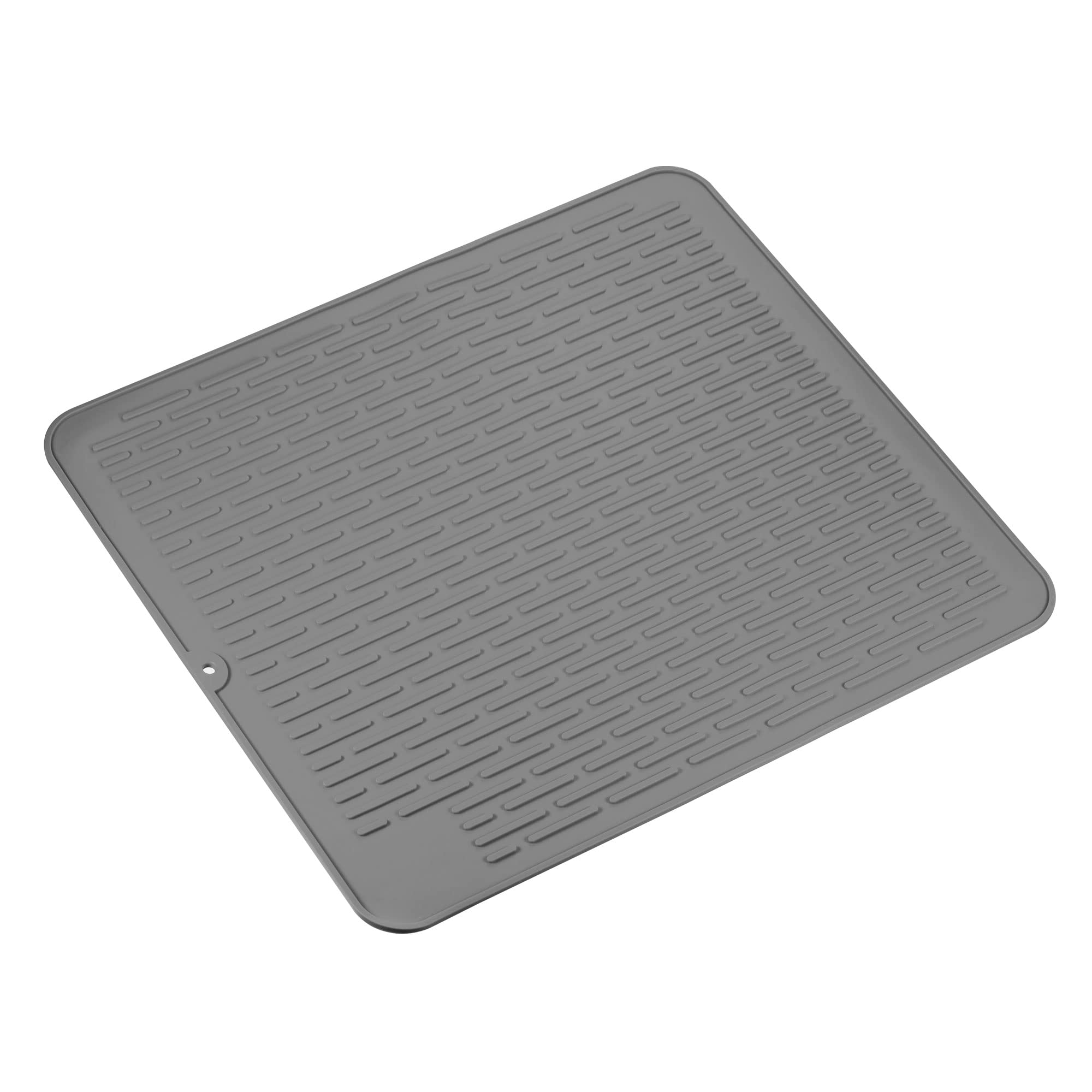 T シリコン食器乾燥マット 超吸水性食器用ドライマット キッチンカウンター用 45 x 40cm 滑り止め乾燥パッド 食器用水切りマット グレー
