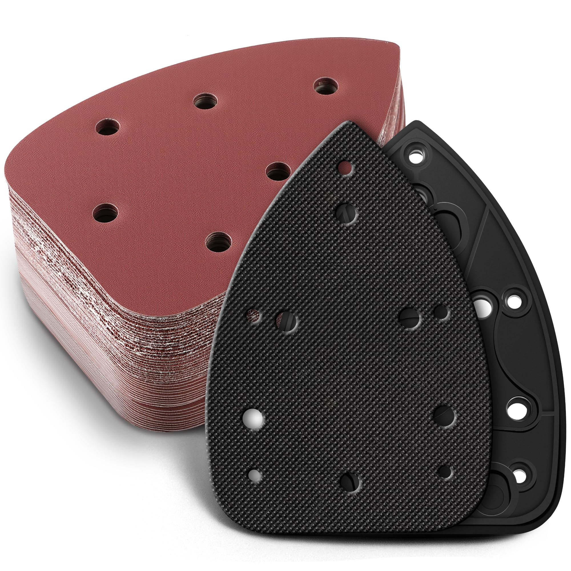 2パック マウスサンダー 交換用パッド サンドペーパー50枚入り Ryobi Mouse Detail Sander対応 40 80 120 180 240グリット サンディングパッド CFS1503K CFS1503 CFS1502 CFS1503Gに対応｜明金万代