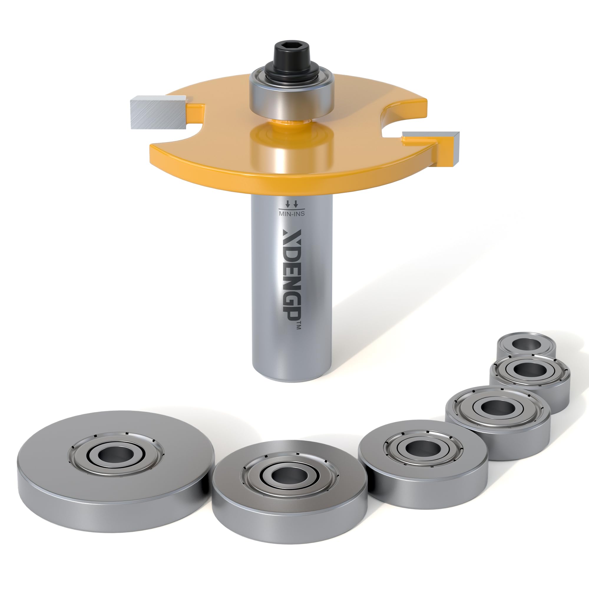 ラベッティングルータービットセット 1/4シャンク、ラベッティングルータービット 2個 ベアリング6個付き 交換可能で調節可能なマルチデプスカッター 1/8インチ、1/4インチ、5/16インチ、3/8インチ、7/16インチ、1/2イ 8,582円