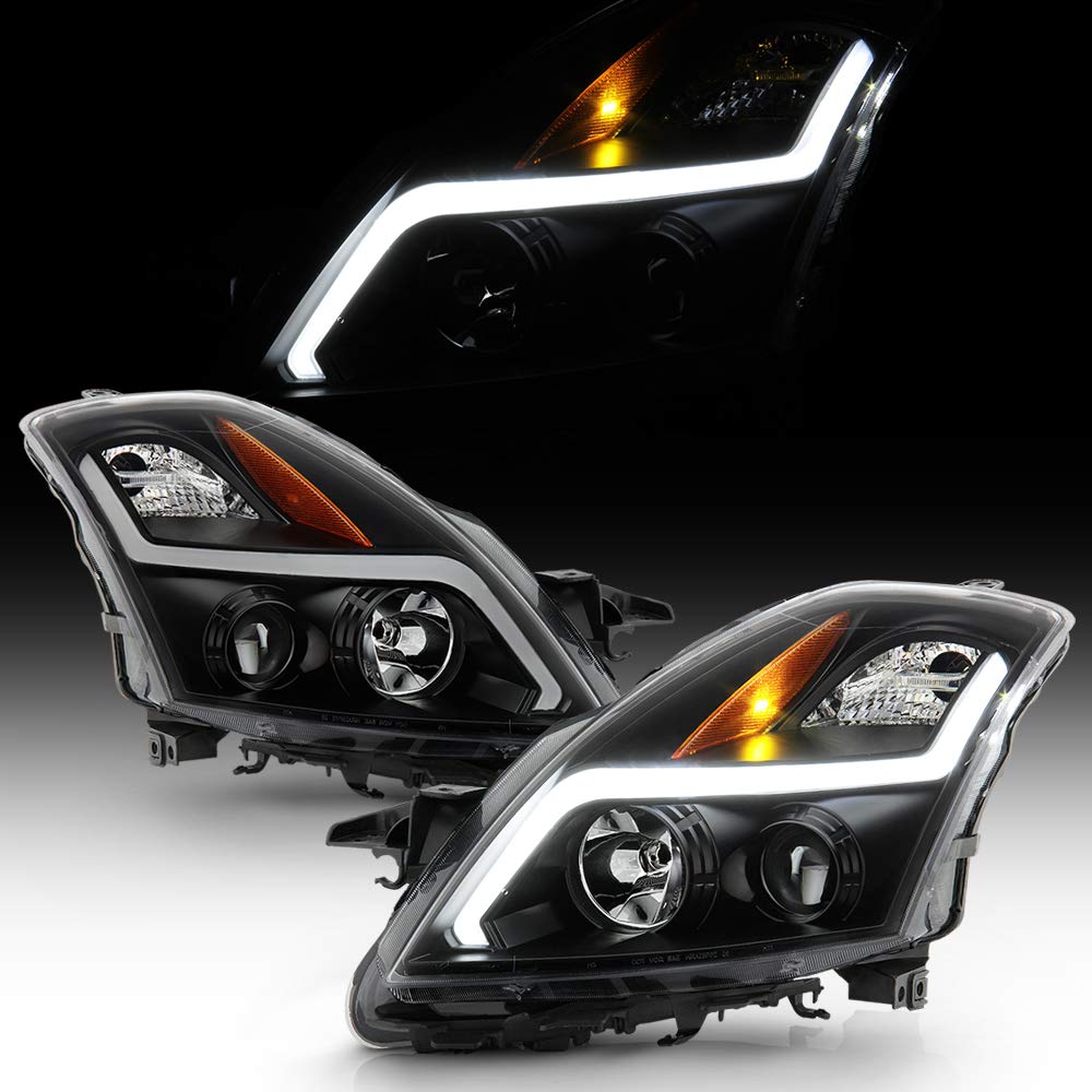 [ハロゲンタイプ] 2007-2009 日産 アルティマ セダン ブラック スモーク LED チューブ プロジェクター ヘッドライト ヘッドライト アセンブリ｜明金万代