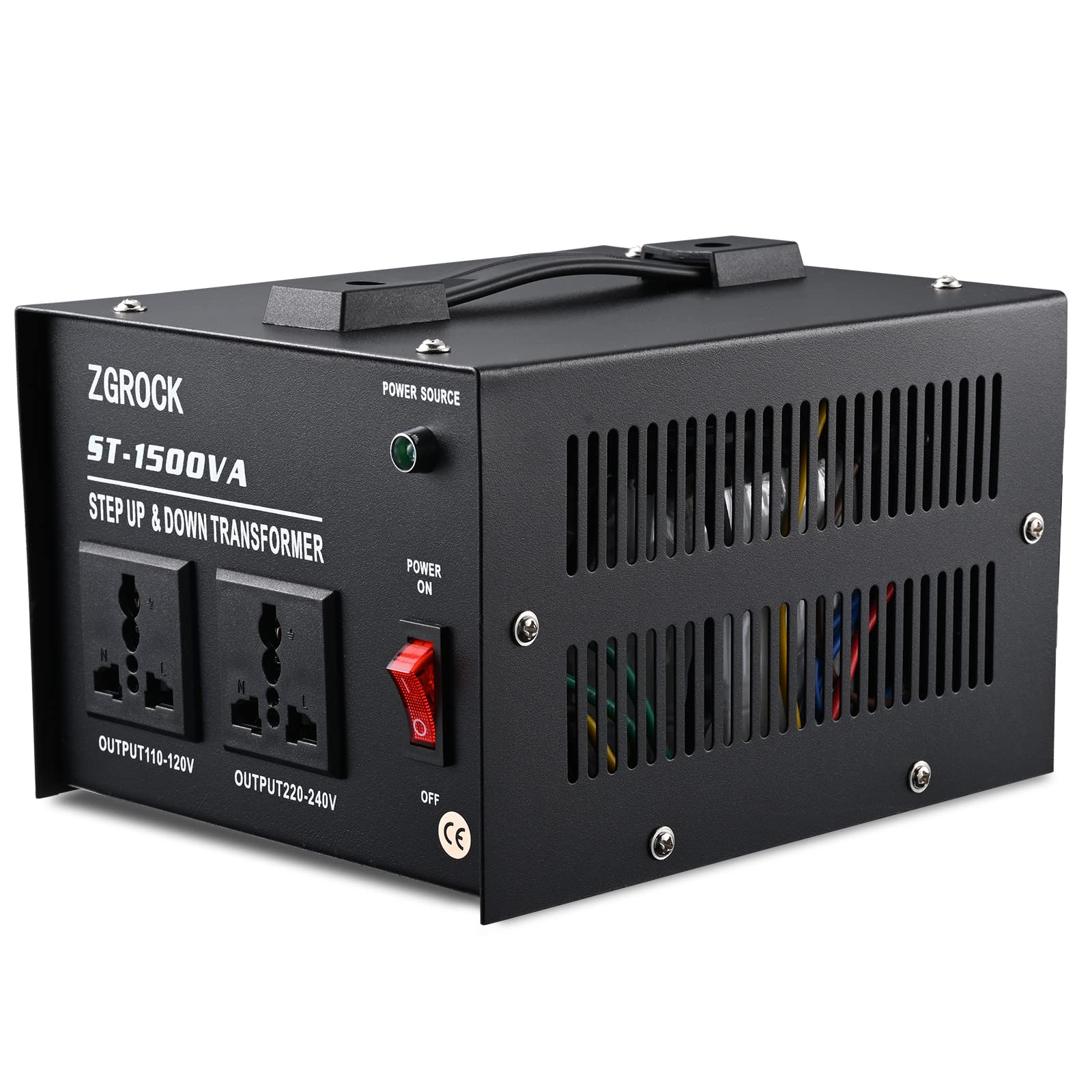 1500W 電圧コンバーター 変圧器 高耐久 ステップアップ/ダウン - 110 / 220V- サーキットブレーカー保護