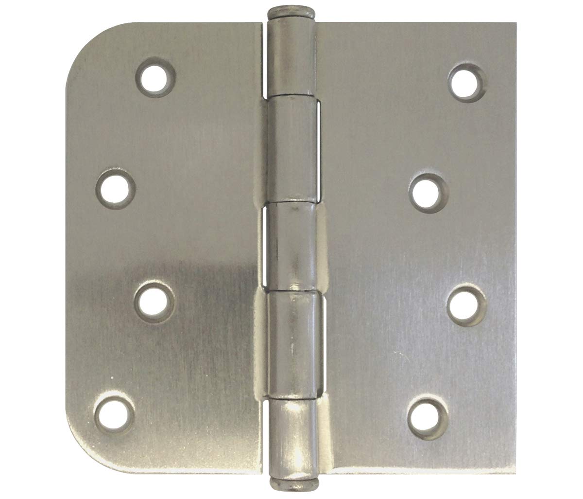 4 x 4インチ 直角 5/8 丸型 外径ドアヒンジ サテンニッケル 4 PC Hinge4-SN-5-8-Straight