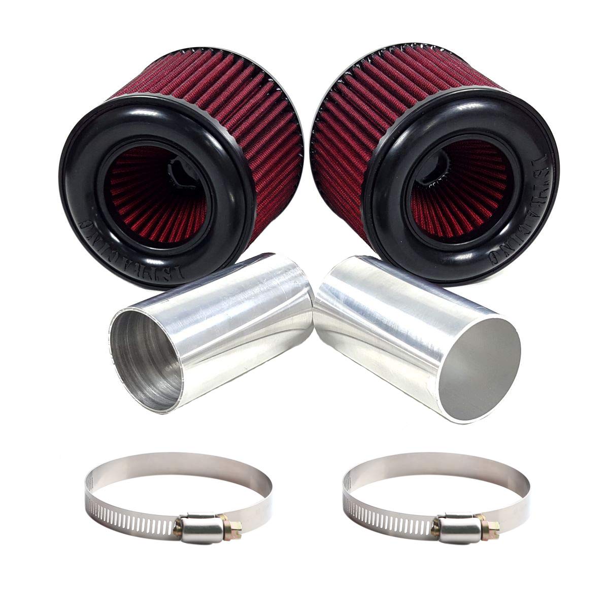 ハイフロー ツインコーン エアフィルター インテイク BMW E82 E88 E89 E90 E91 E92 E93 OEM インレット 335i 535i N54 3.0用 (レッド)｜明金万代 20,074円