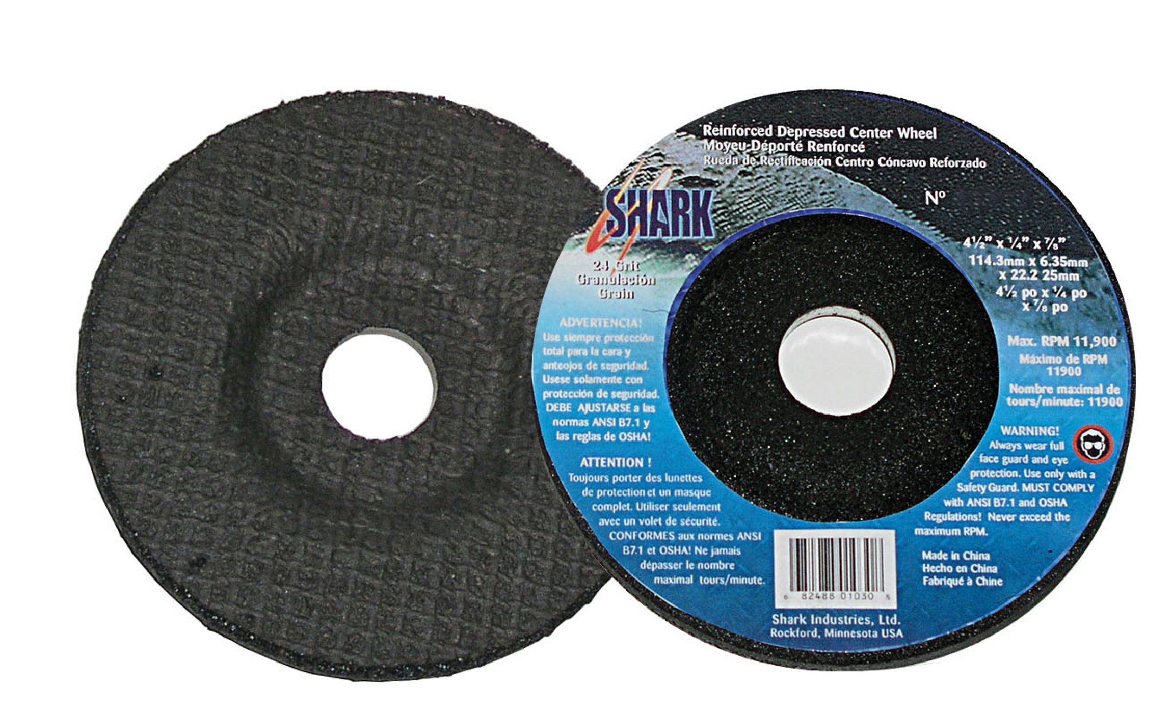 2インチ x 0.1875インチ x 0.375インチ グリット付き凹型研磨ホイール 60 5個パック｜明金万代