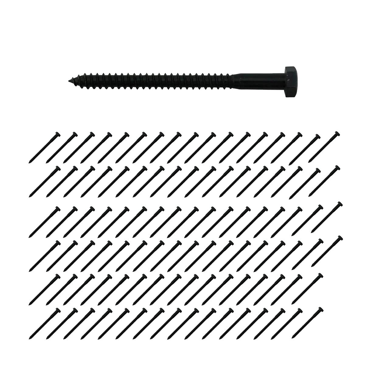 5/16in X 4in ラグボルト 黒いこと ジンクメッキ 100個容器に並べる Renovator\u0027s Supply