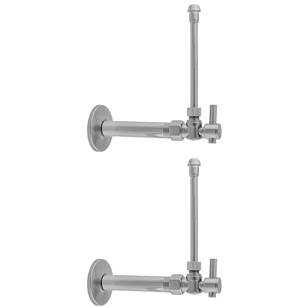 615-2-62-SG 3/8インチ IPS x 3/8インチ OD 圧縮バルブキット コンテンポラリーラウンドレバーハンドル付き サテンゴールド