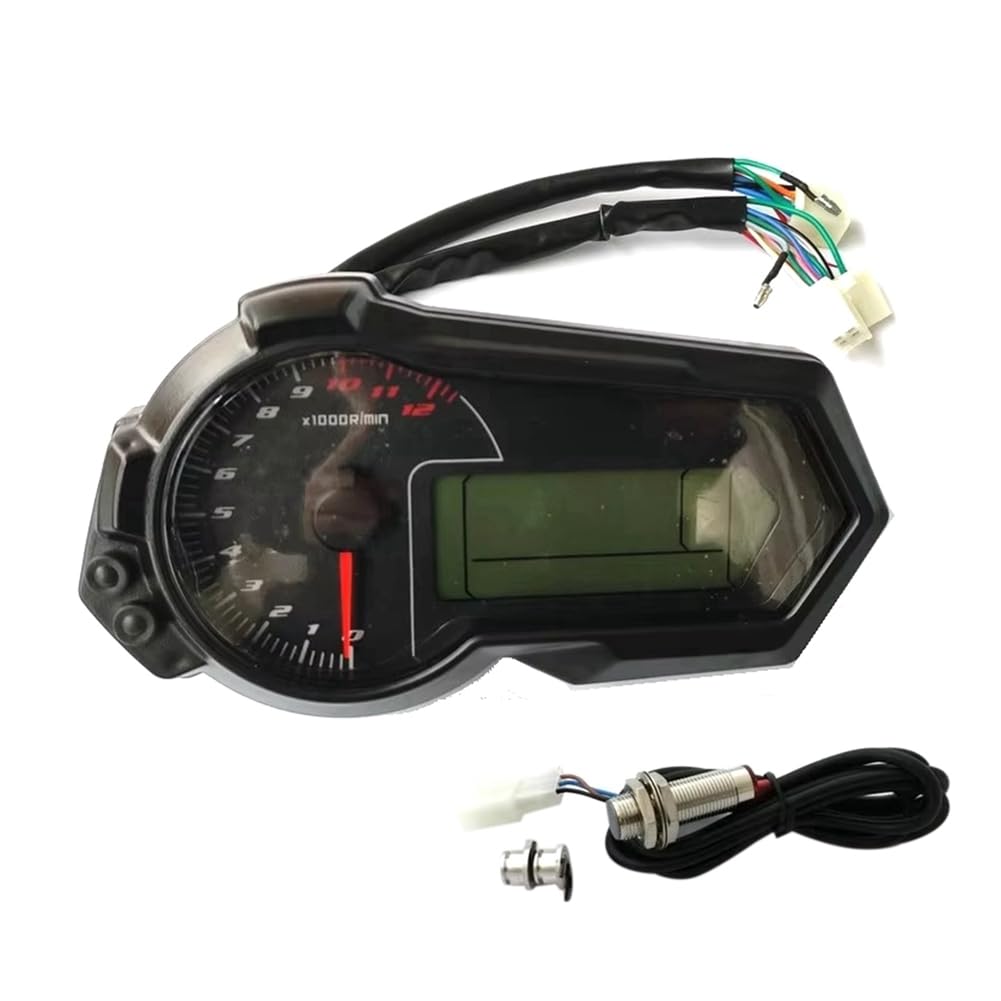 ユニバーサル 1200RPM バイ走行不一致計タコメーター UTV LCD デジタルスピードメーターゲージ 2、4 円柱 N1-6 用