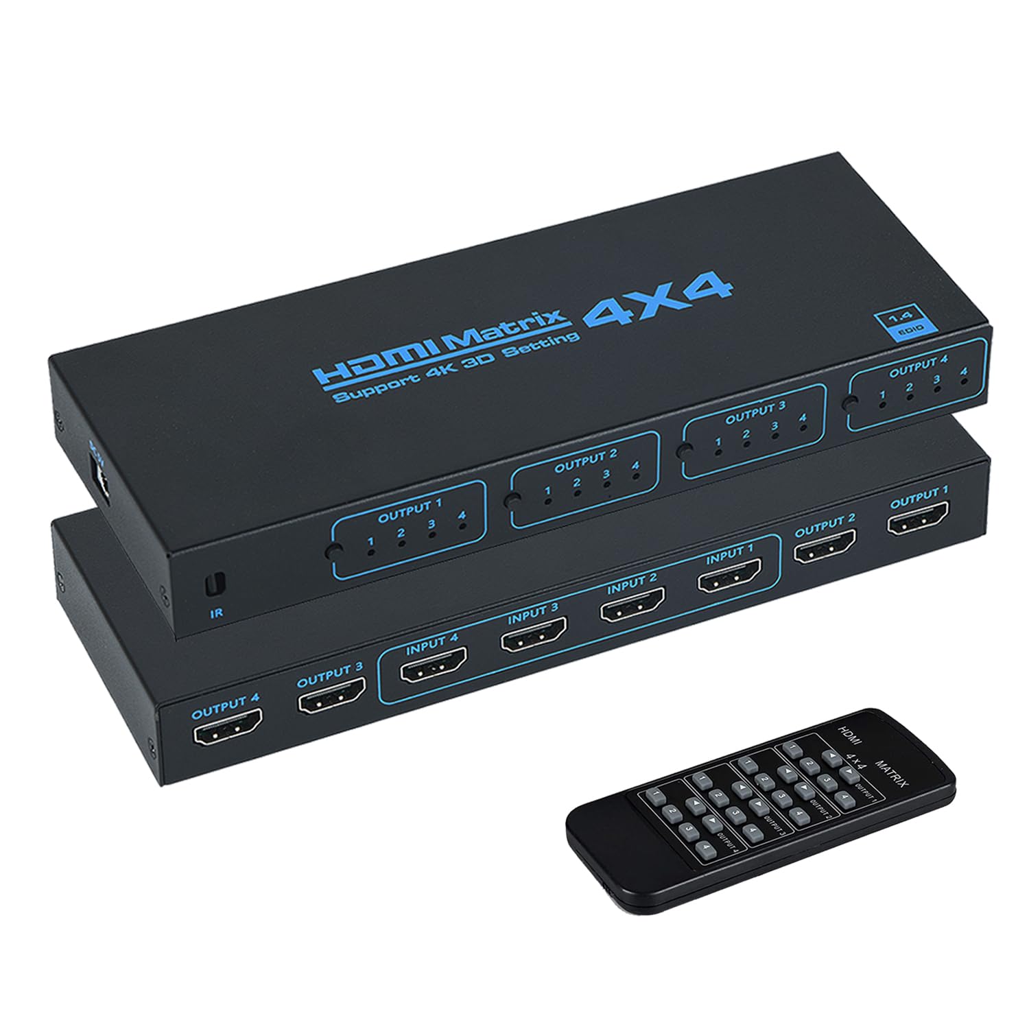 HDMI行列取り替えっこ 4x4、4K HDMI行列 4はたご屋4最終生産物、IR遠隔操作付き添い人、HDMI 1.4、4K@30サイクル、1080P@60サイクル、3D、YUV 4:2:0に相応う。