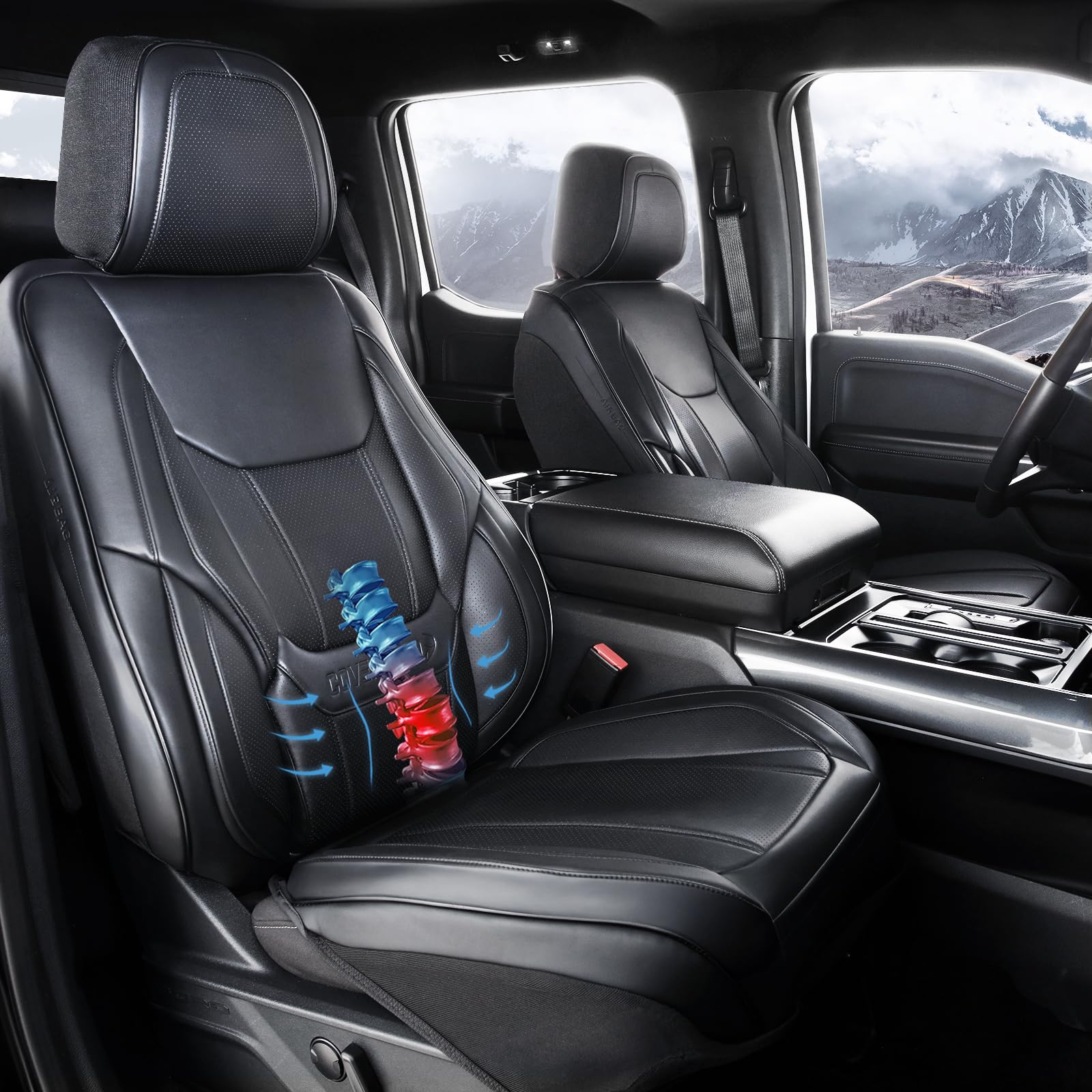 カスタムカーシートカバー フルセット 2017-2024 F-450 スーパーデューティ クルーキャブ用 雨合羽レザープロテクターカバー メモリーフォームバックサポートクッション エアバッグ相応う 据え付け分かりやすい 黒いこと 日用品雑貨・文房具・手芸-その他