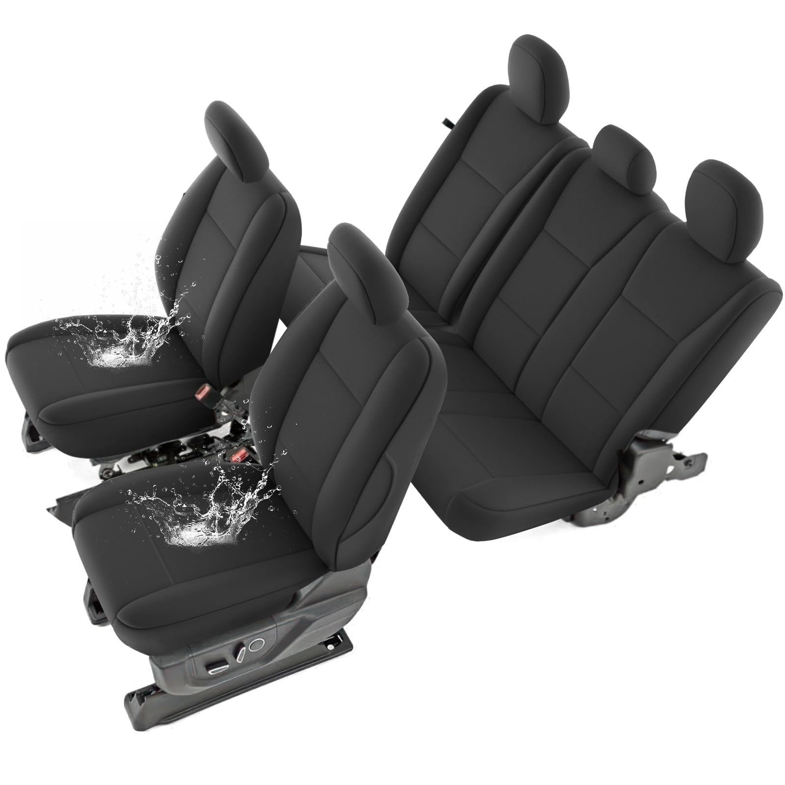 ネオプレンシートカバー F-150(15-23)/F-250/350(17-23)用 - UV\u0026amp;雨合羽 F150居敷き押しかぶせる 貨物自動車用質問用紙パッド付き添い人居敷き押しかぶせる フルセット - 向こう正面\u0026amp;リアシートカバー (黒いこと) 日用品雑貨・文房具・手芸-その他