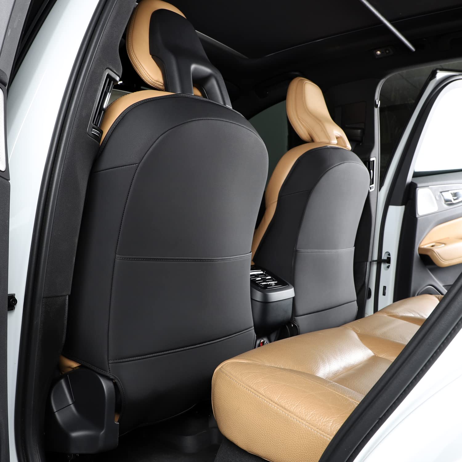 居敷きうしろ側プロテクター ボルボ XC90 XC60 S90 S60 V90 V60に相応う 赤ちゃん用うしろ側居敷き覆いかぶせる 履きものによる居敷きの疵付けるを助け出す 黒いこと 2個仕掛ける