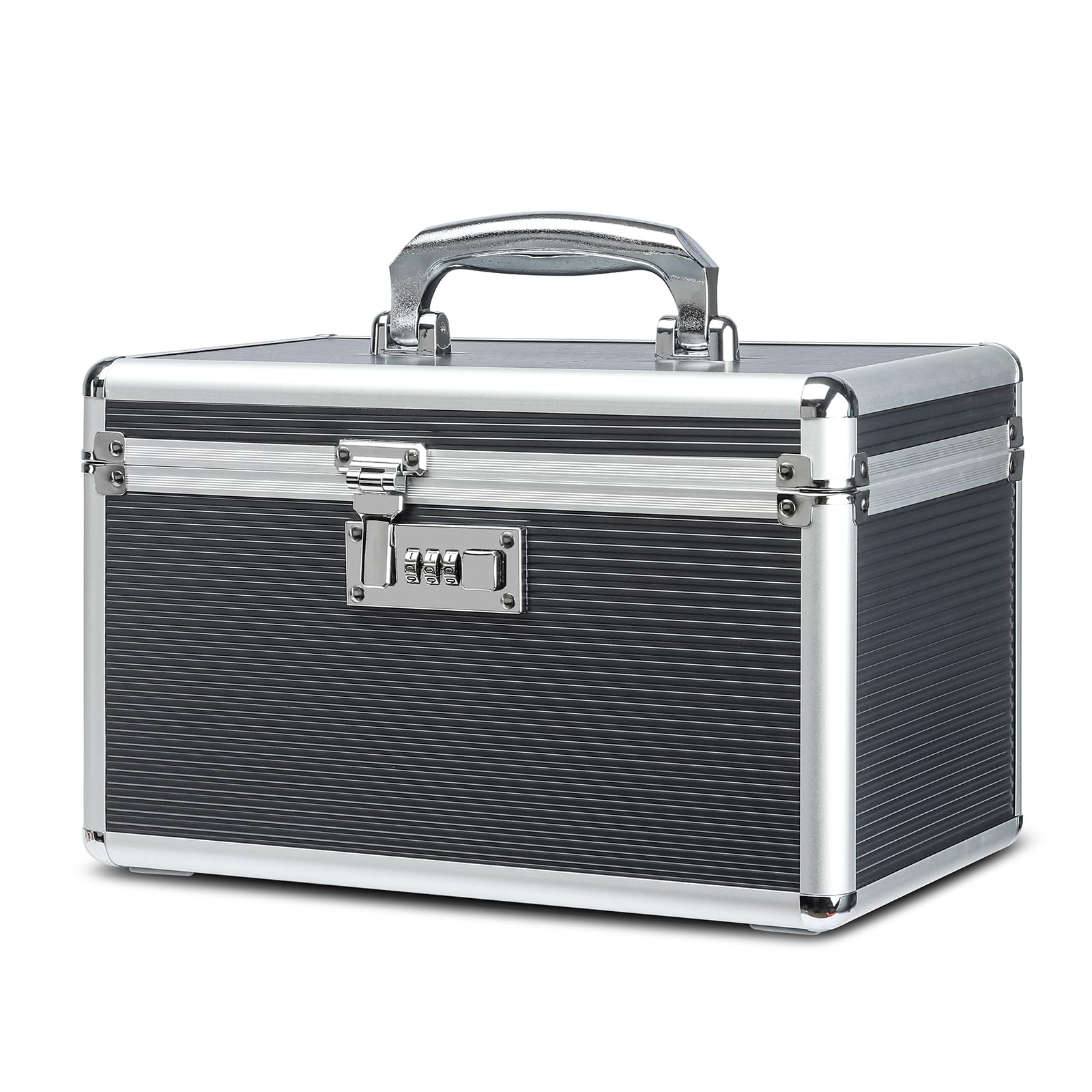 コンビネーションロックメディシンボックス ポータブル収納ケース付き 12.2 x 7.2 x 7.6インチ チャイルドプルーフ薬ロックオーガナイザー 現金/ジュエリー/身分証明書用ロックボックス (グレー/M)｜明金万代