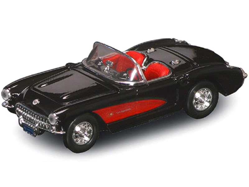 1957 シボレー コルベット コンバーチブル ブラック 1/43 ダイキャストモデルカー Road Signature 94209bk