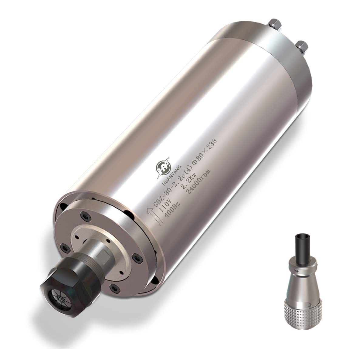 水冷CNCスピンドルフライスモーター 110V 2.2KW 24000RPM 400hz Φ80粍 ER20 刻みつける機用コレット