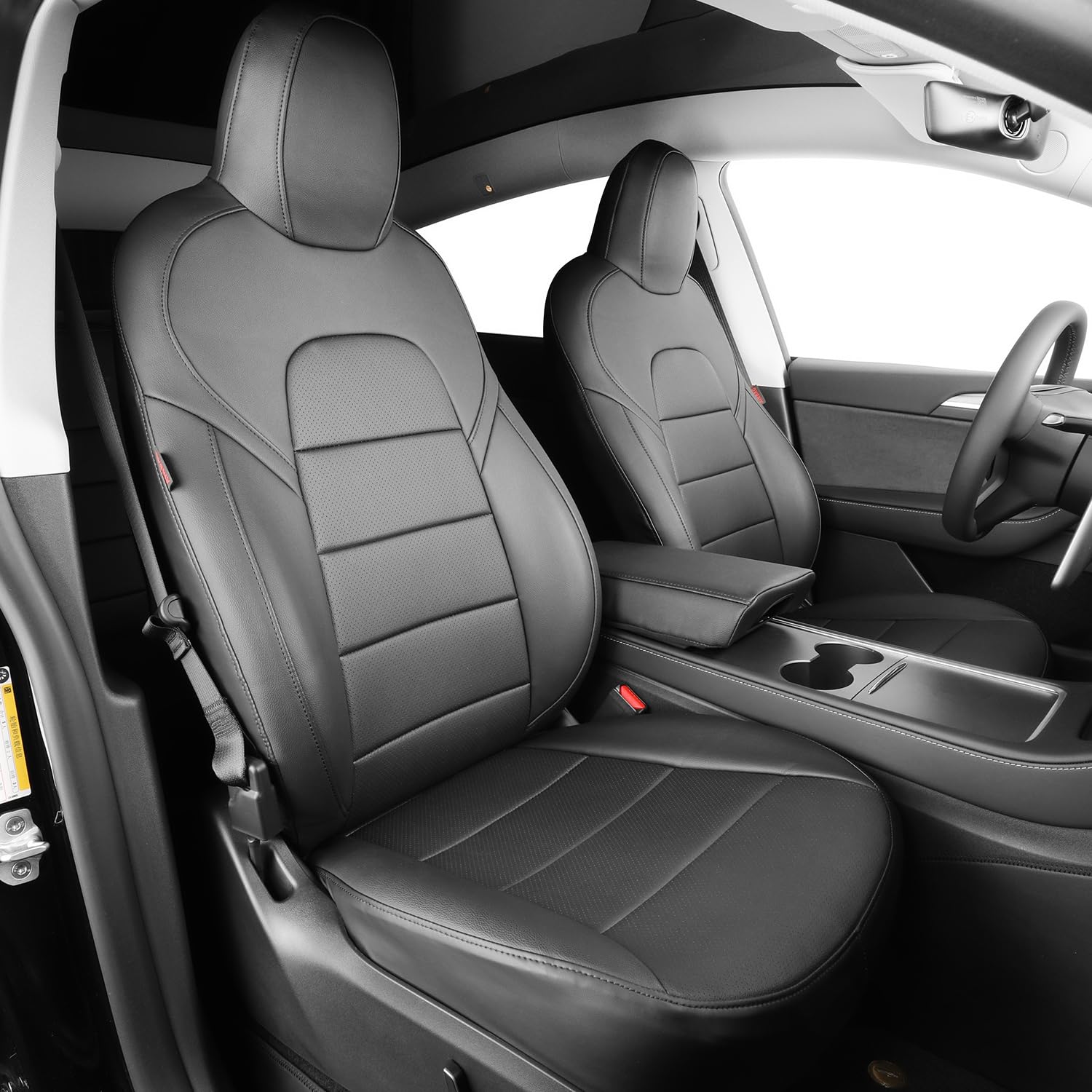 模範例3 カーシートカバー カスタム相応う 2024 Tesla Model 3 盛りだくさん押しかぶせる エアバッグ相応う ポリエステルシートプロテクター (フルセット、黒いこと) その他-日用品雑貨・文房具・手芸