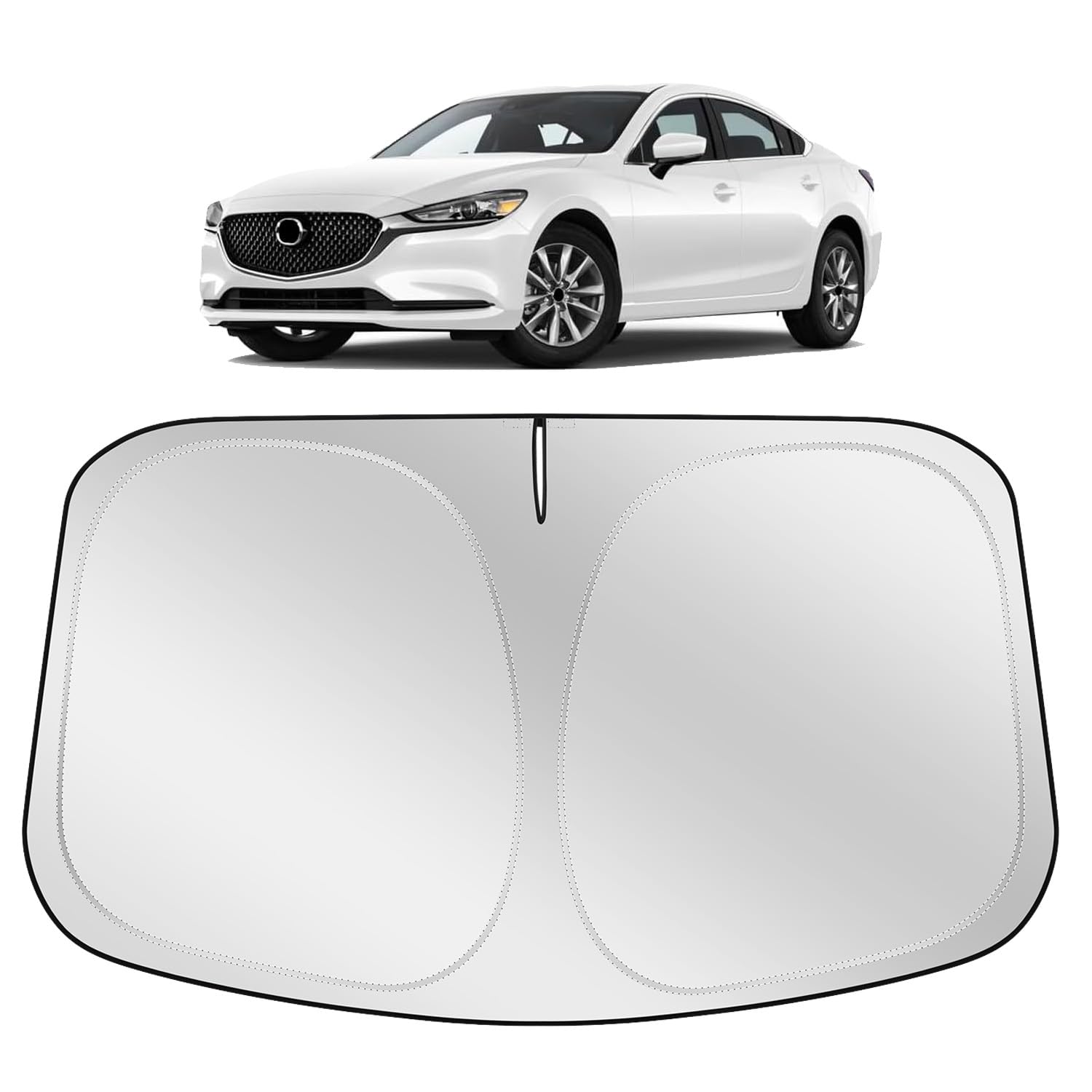 XHRING フロントガラスサンシェード サンシェード マツダ 6 2014-2020 2021年モデルアクセサリー対応 折りたたみ式車のフロントウィンドウサンバイザーシールド｜明金万代