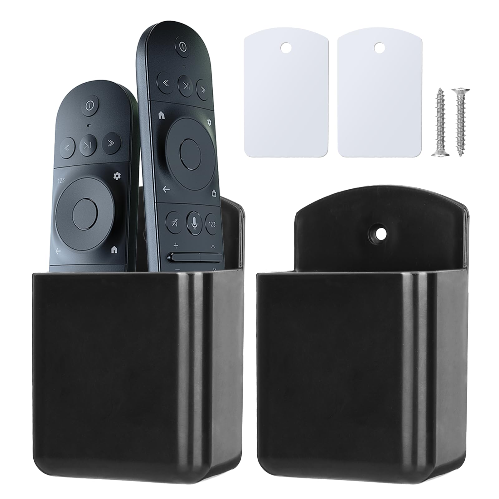 2個 リモート保持者 ウォールマウント、テレビリモコンホルダー、遠隔操作保持者、ウォールリモートホルダー、リモートキャディ、木筆優勝杯、壁用書き込み保持者、遠隔操作保持者飾り付け、老人ホーム事務室授業時間用 日用品雑貨・文房具・手芸-その他
