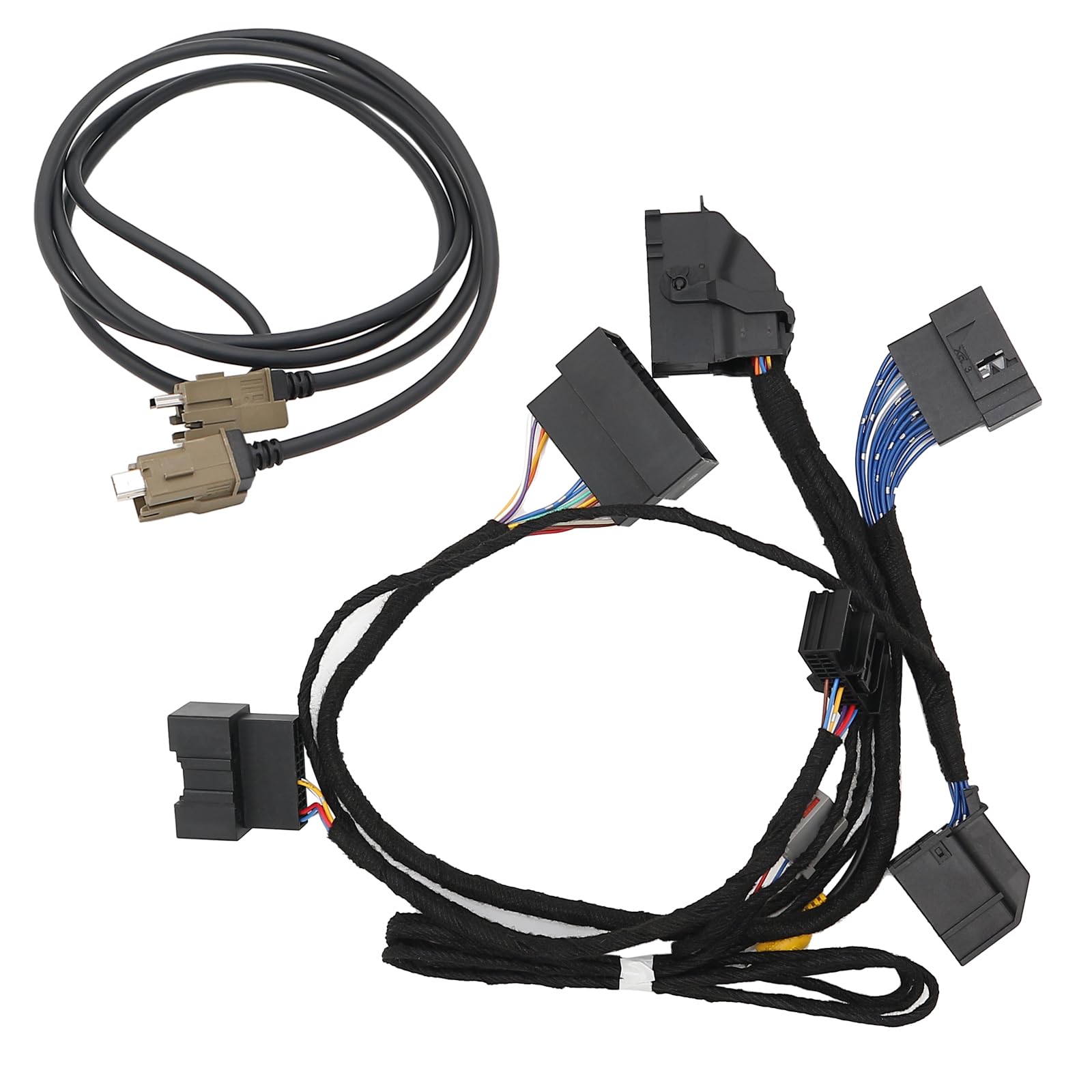 アップグレードスーパーロードパワーハーネスアダプター 4inから8in PNP相応う 2015-2020 ジェラルド・r・フォード F-150 Edge Fusion Mustang USBインターフェースモジュールアダプター APIM導線