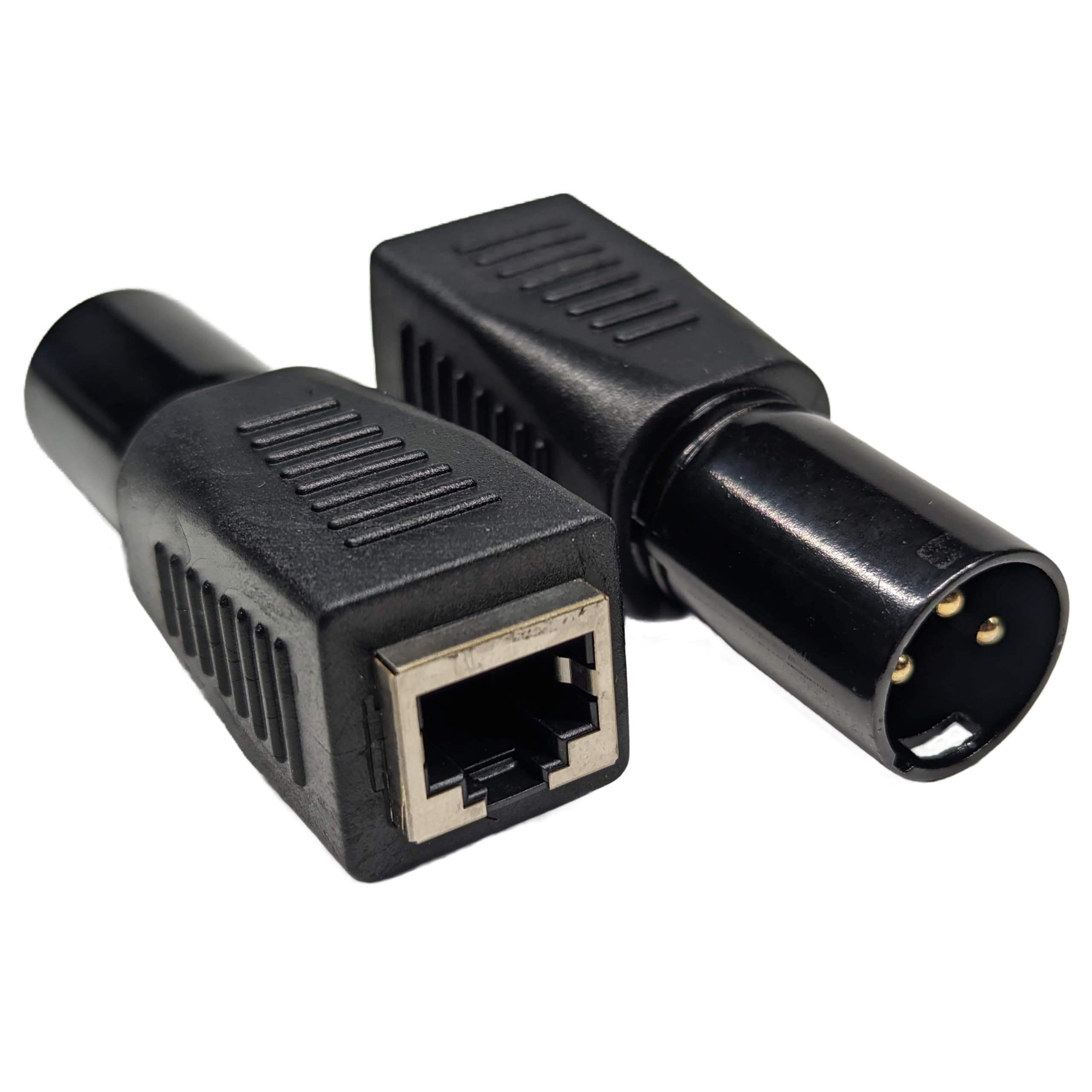 RJ45 - 3ピン XLR DMX コネクタ RJ45 イーサネット - 3ピン XLR DMX オス オーディオケーブル アダプター 2個 RJ45-DMX-3XM｜明金万代