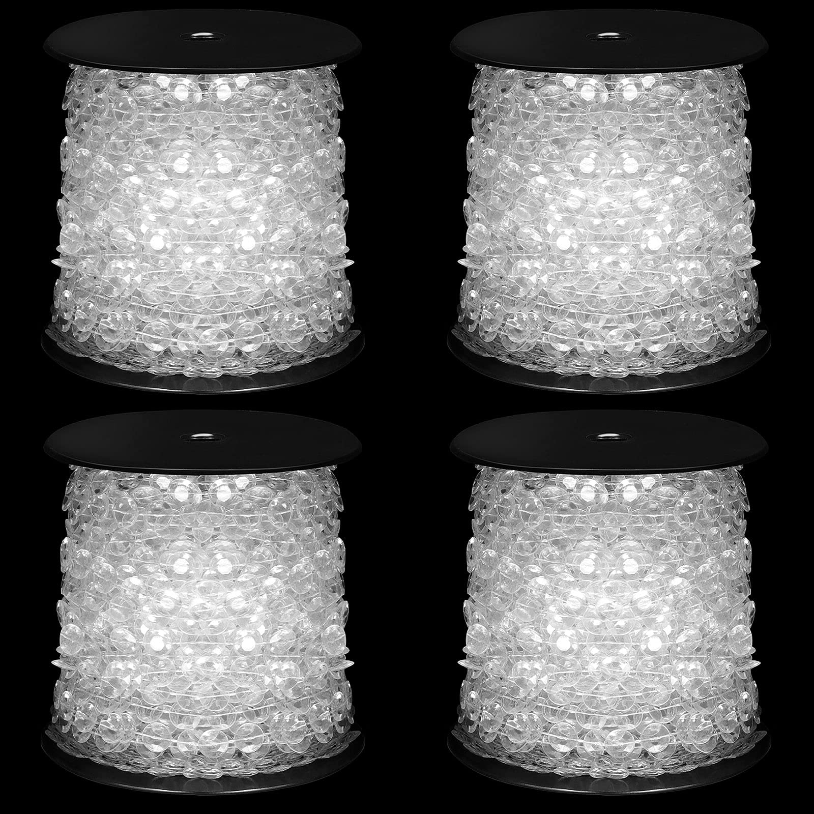 アクリルクリアクリスタルビーズ 4個容器に並べる 差しわたし0.4in 99フート/33yd 玉虫色 八角形 金剛石 ガーランド ビーズ 渦巻形 DIY 部屋の入り口吊り下げ窓かけ 華燭の典 寄りあい 美術 手工芸品用