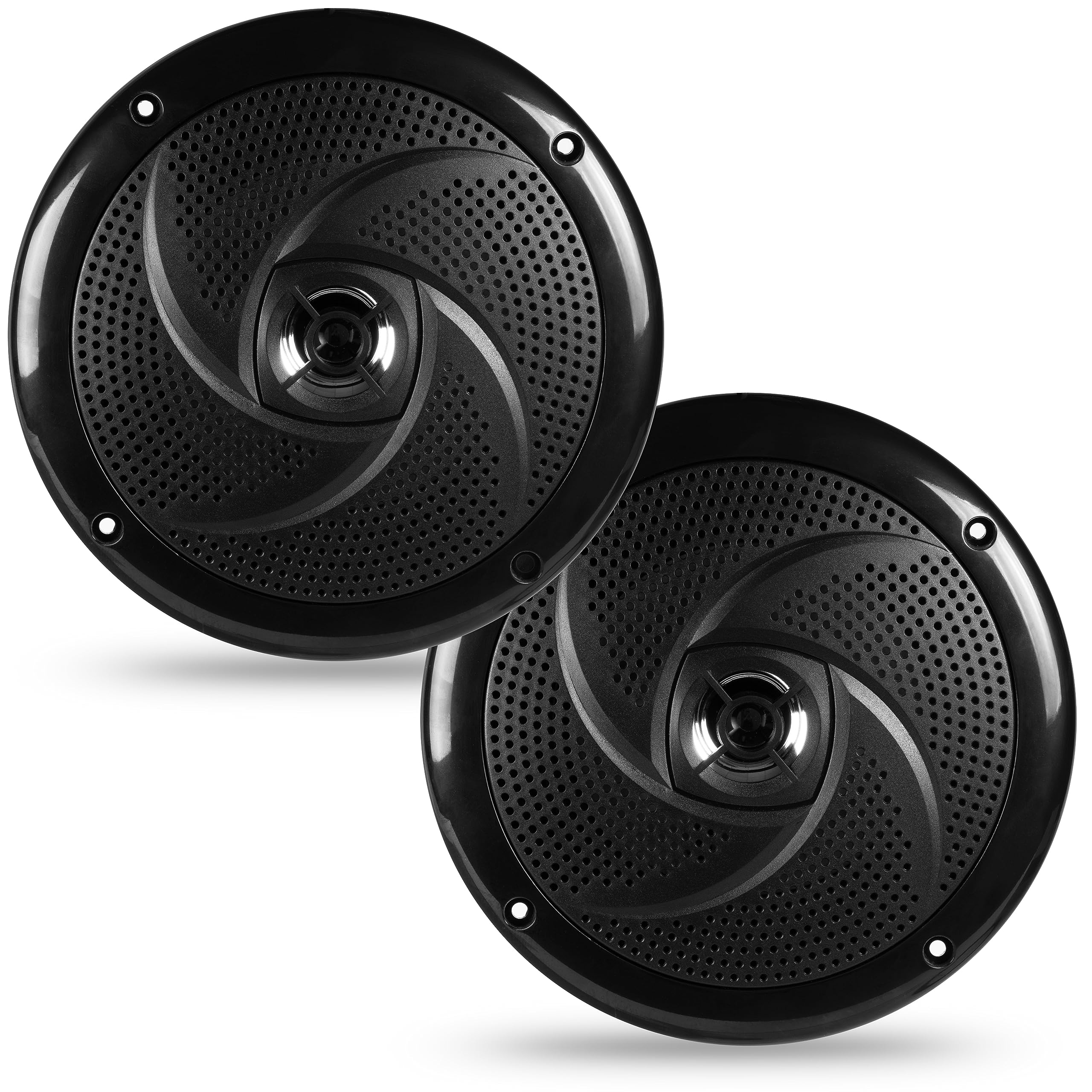 BELVA BMS65SB 400W ピーク (80W RMS) 6.5インチ シャローマウント 2ウェイ ブラック 同軸 マリンスピーカー ボート/ATV/UTV/SxS/パワースポーツ用