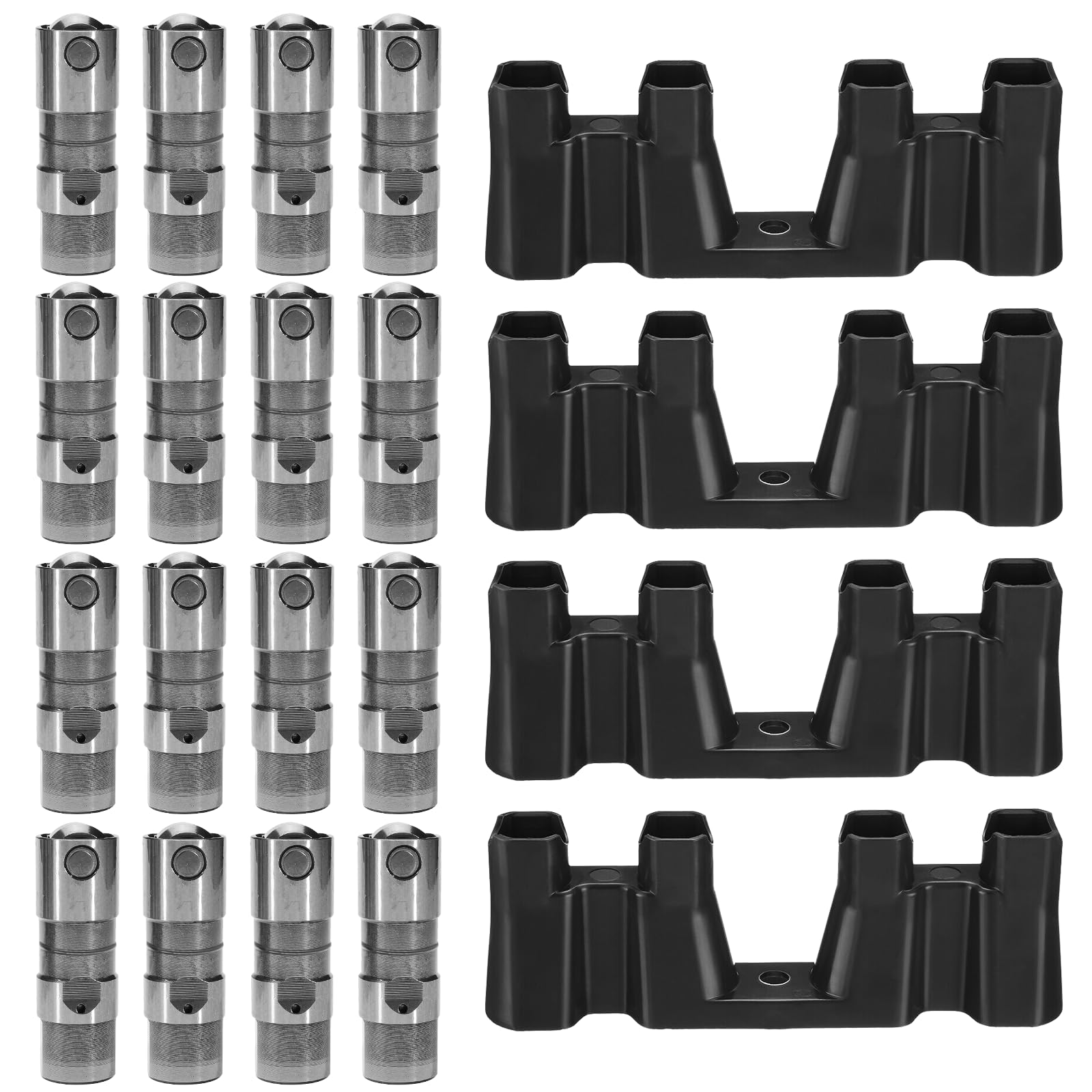 油圧ローラーリフターセット 4ガイド付き GM シボレー LS1 LS2 LS7 LS3 LS6 LQ4 LQ9 LY5 LY6 LM7 4.8 5.3 5.7 6.0 交換用 12499225 HL124 126808711 。|明金万代