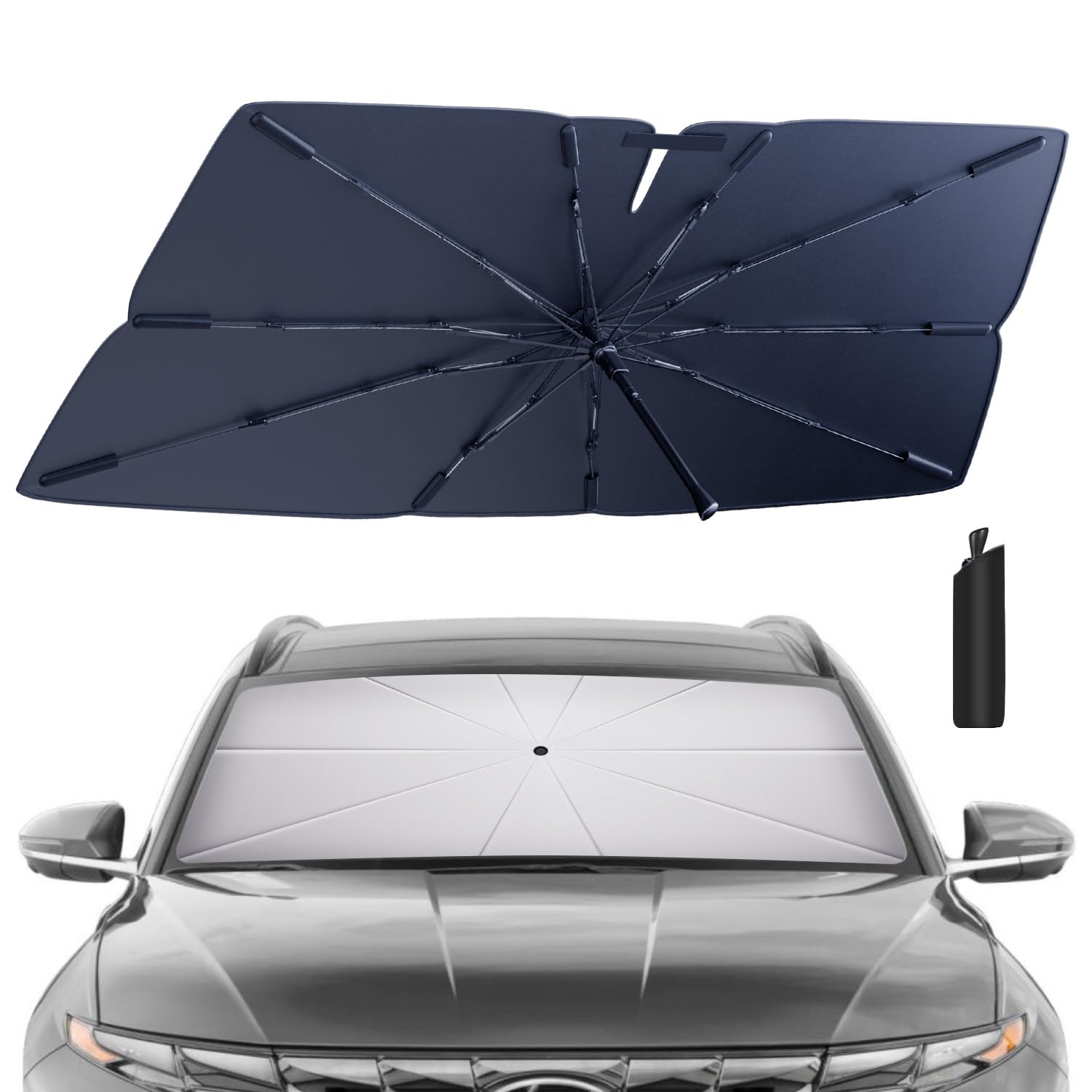 向こう正面瑠璃用日がさ傘:Hyundai Tucson-2022-2024 2025用 - フロントカスタムカーウィンドウシェード - 折りたたみ式サンシェードブロック UV世話をする 日用品雑貨・文房具・手芸-その他