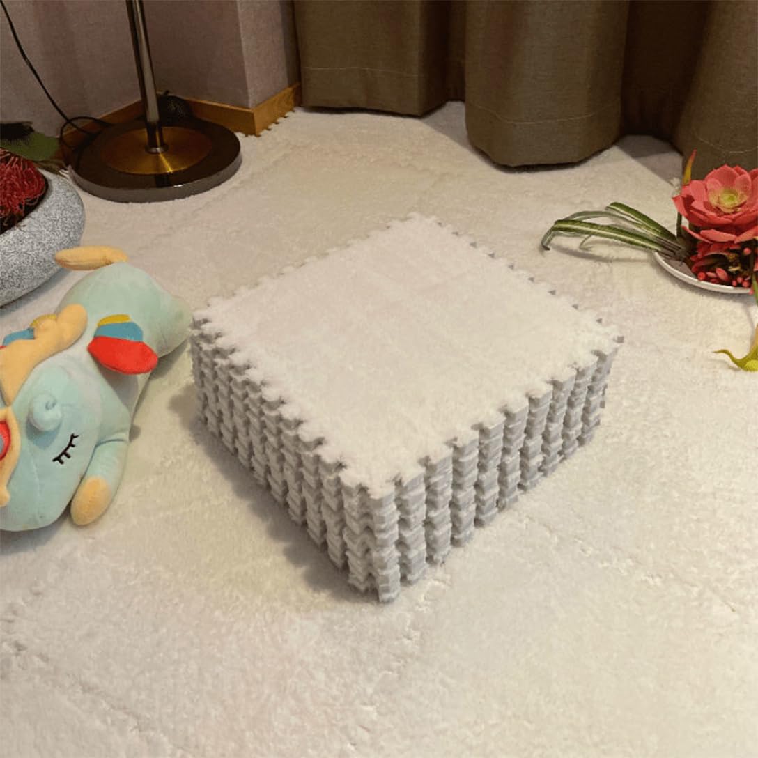 起毛合わせ目つや消し 瓦引っ敷き 引っ敷き 引っ敷き 引っ敷き パステル色の手当たり 防壁蝨目 抗菌防臭 防音 ふわふわ もこもこ 保温 防寒 不穏当に取り合わせ 子供部屋 床暖房装置相応う E-白いこと 30*30*1コマーシャル 30枚書き割り