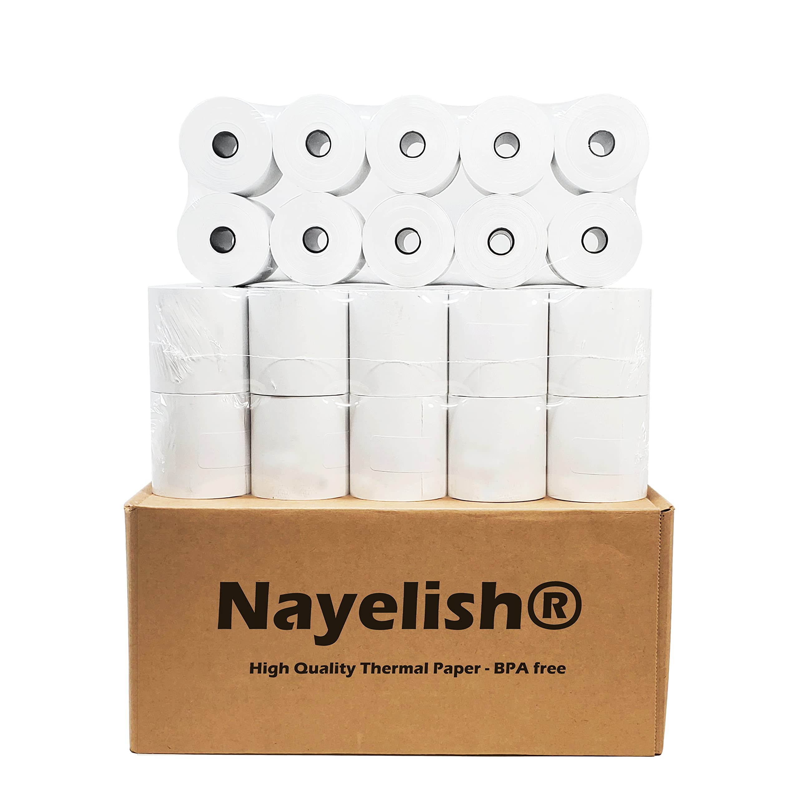 金銭登録器渦巻形。 2 1/4 x 165 FEET (50 ROLLS)