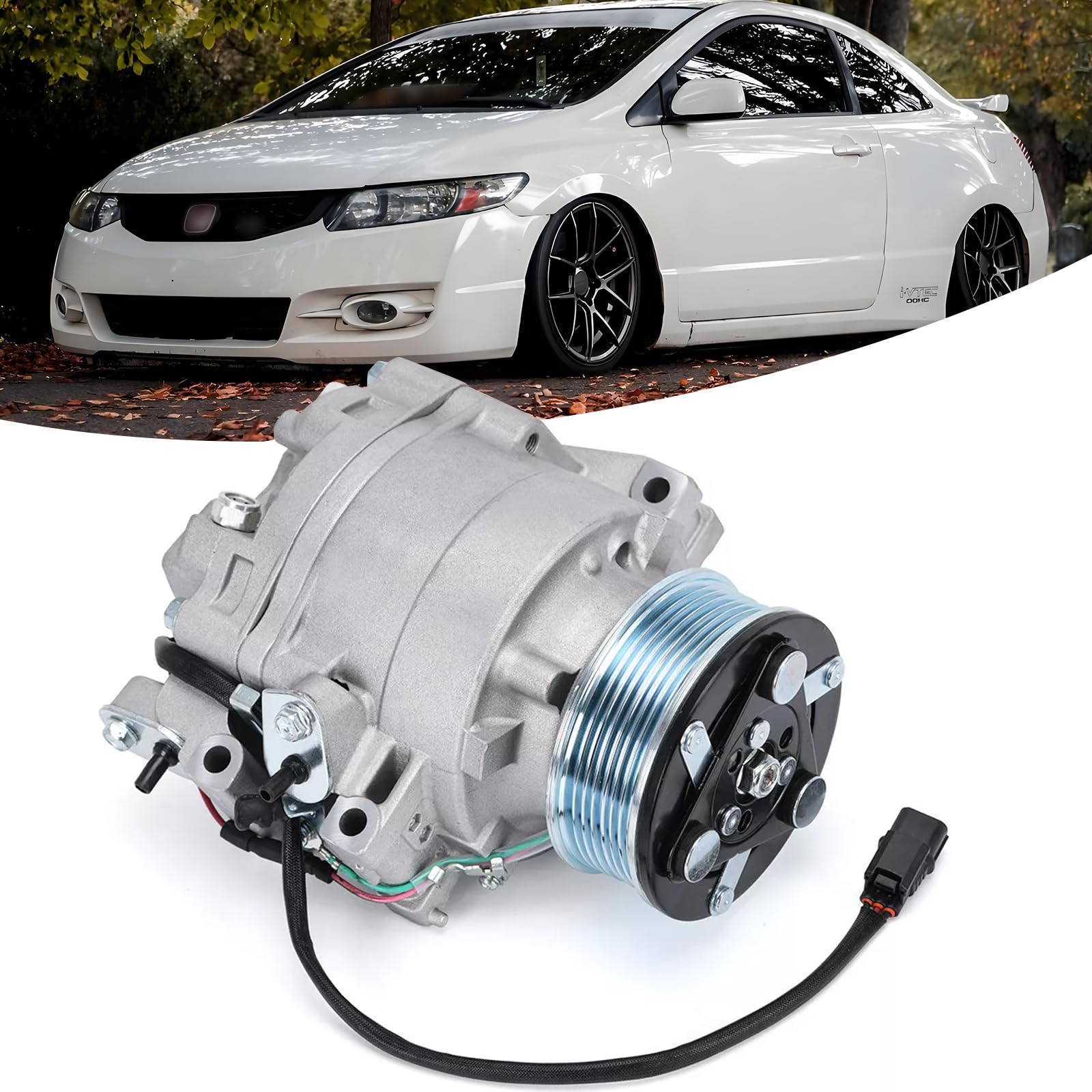 エアコン ACコンプレッサー クラッチ付き 2006 2007 2008 2009 2010 2011 ホンダ シビック 1.8L 交換用 # 38800RNAA01 38810RRBA01 38800-RNB-A02 38800RNAA01 0M2｜明金万代