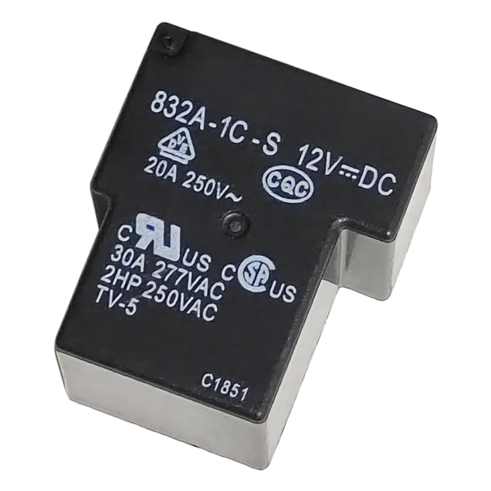 832A-1C-S 12VDC 20A/30A エアコンリレー 5ピン SPDT PCBタイプ｜明金万代