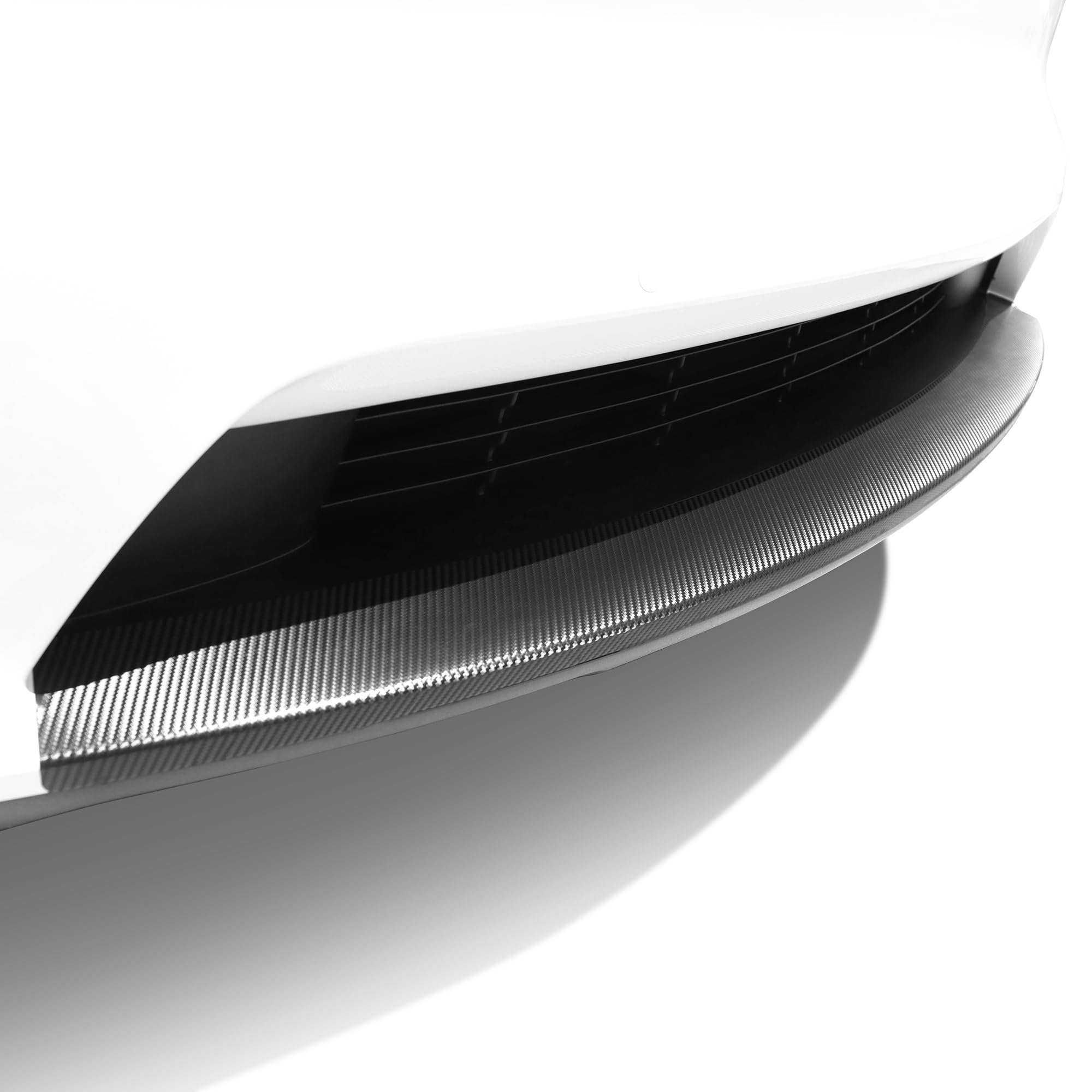 フロントローワーリップラップ 2021+ Tesla Model S (格子柄&ロングレンジ) ブラックカーボンファイバー|明金万代