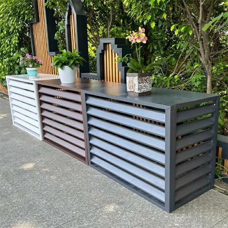 エアコン 室外機 カバー 室外機カバー 大型 天然木 アルミニウム合金 ガーデンラック おしゃれ エアコンカバー 日よけ 省エネ｜明金万代