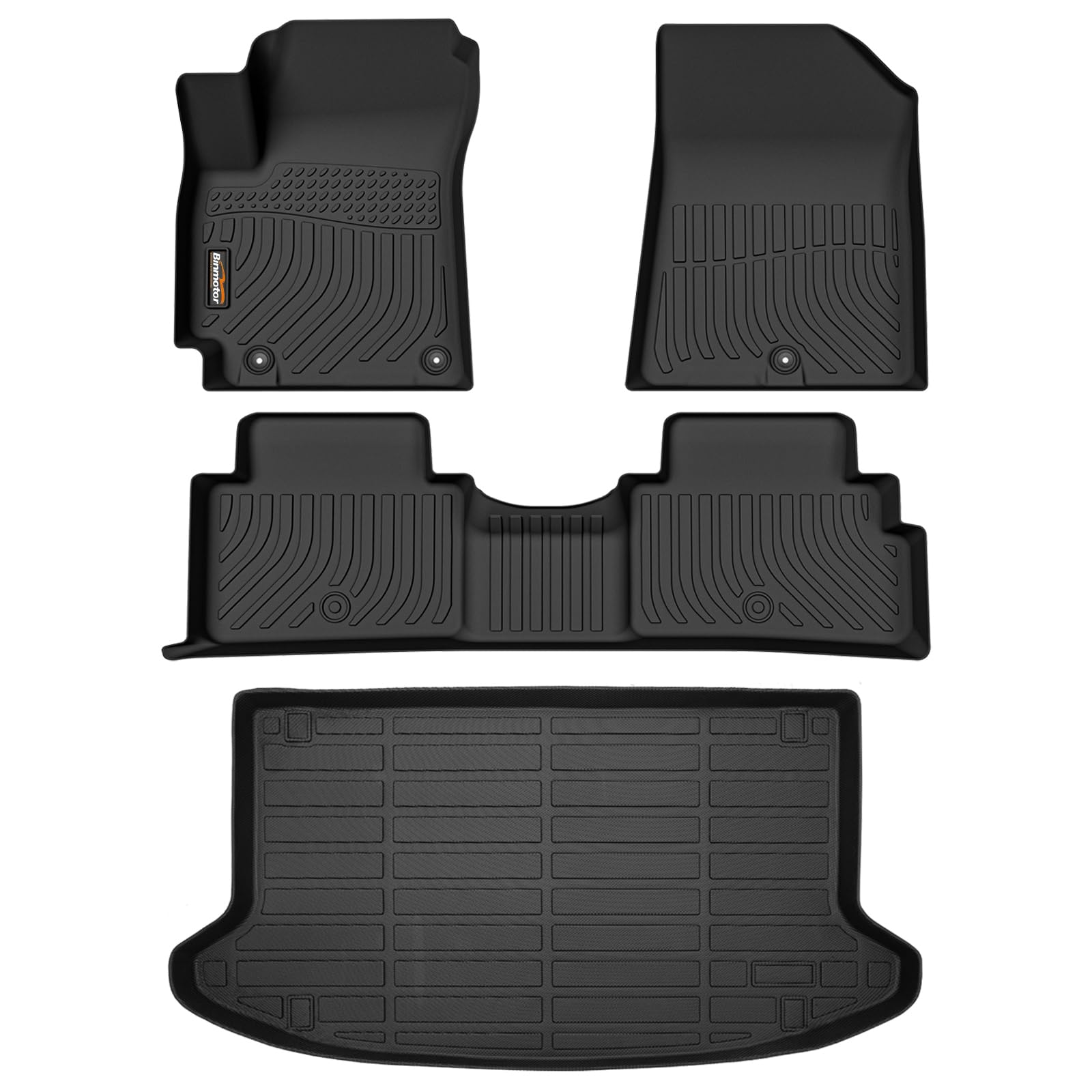 フロアマット &amp; カーゴライナーセット Kia Soul 2024 2023 2022 2021 2020用(電気自動車には適合しません)、フロント&amp;2列目&amp;カーゴマットセット、2024 Kia Soul、TPE全天候型カーフロアマット 起亜ソウル用｜明金万代