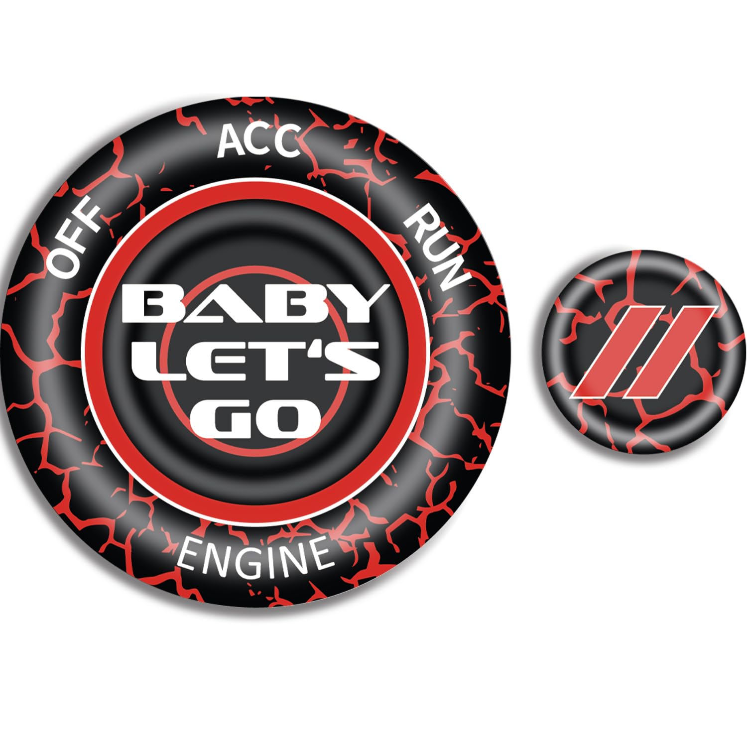プッシュスタートボタンカバー Dodge Challenger Charger Durango アクセサリー 2015-2025- エンジンスタートストップイグニッションスイッチキット インテリアアクセサリー ユニーク Go Baby Go スタイリッシュ プレイデザイン