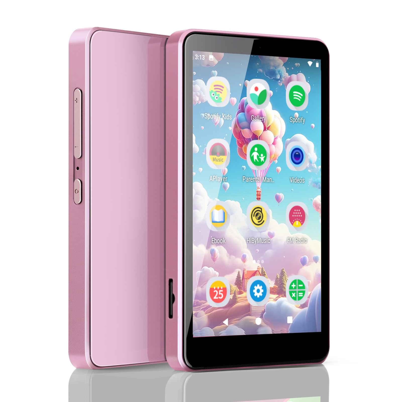 ペアレンタルコントロール、Spotify Kids、Audible、Amazon Music、Liby、4インチIPSキッズミュージックプレーヤー、最大512GB(ピンク)｜明金万代
