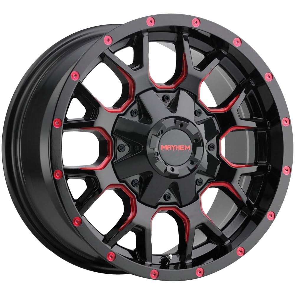 8015-8937BTR18 Warrior 8015 ブラック プリズムレッド 18X9 6-135/6-139.7 18mm 106mm|明金万代