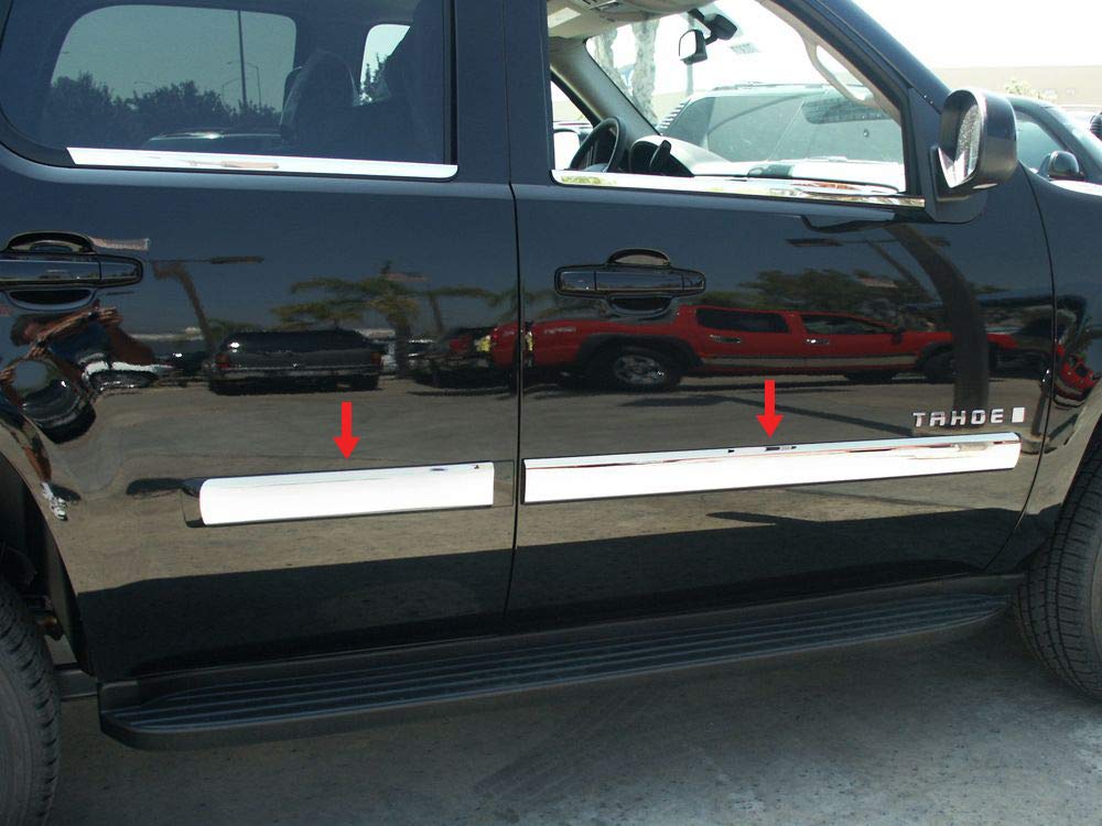 米国製 2010-2014 シボレー タホ/GMC ユーコン ボディサイドモールディング 4.25インチ フルワイド4ピースオーバーレイに適合