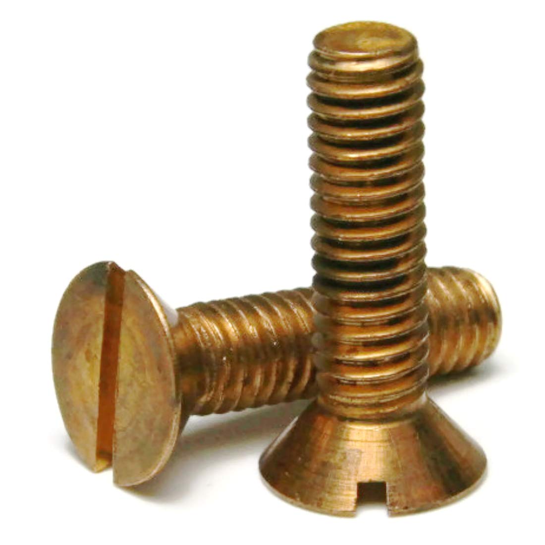 シリコンブロンズスロットフラットヘッドマシンネジ 3/8in-16。 3/8\"-16 x 1\"" ブロンズ"